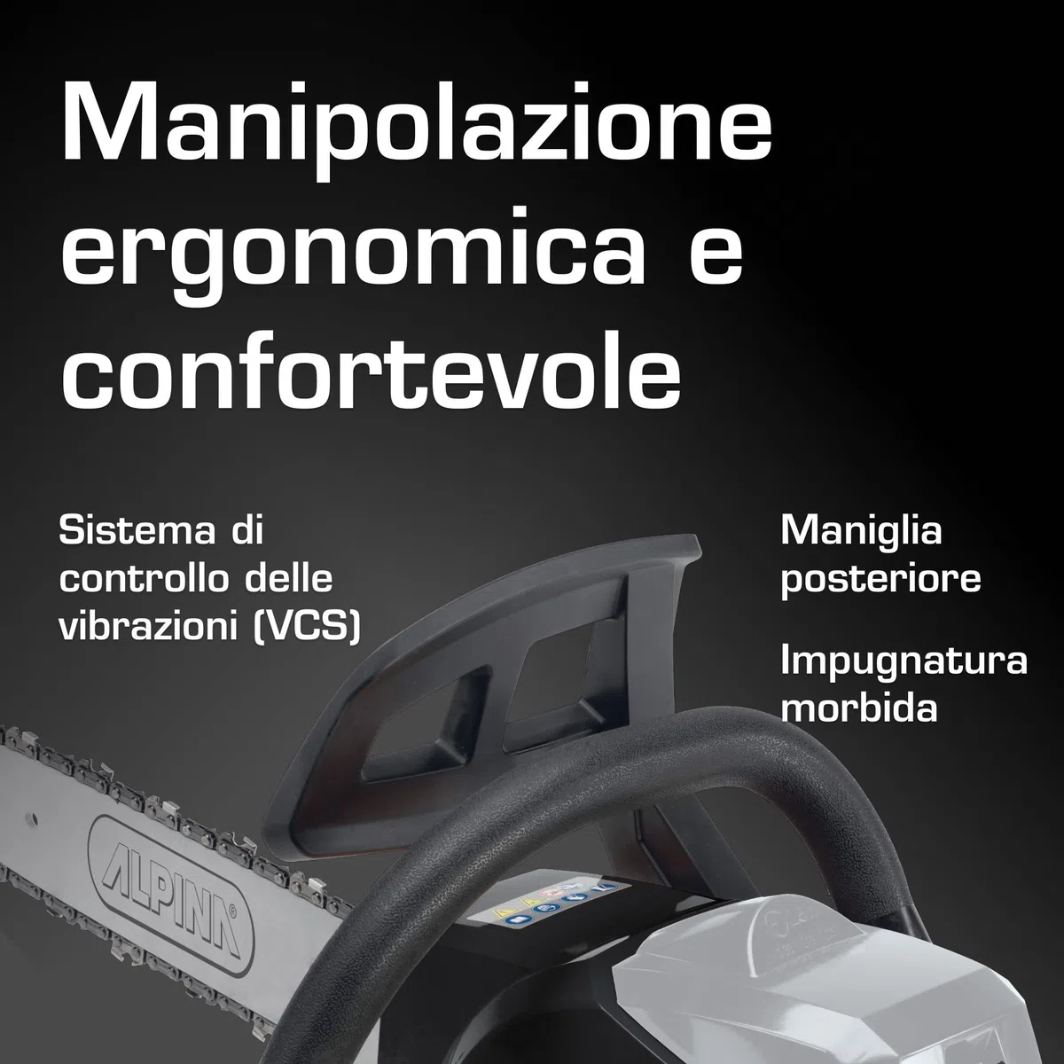 Alpina ACS 39 Motosega a Scoppio, 1.2 kW, 35 cm – Easy Start, Pompa Olio Automatica Regolabile – Per taglio legno domestico