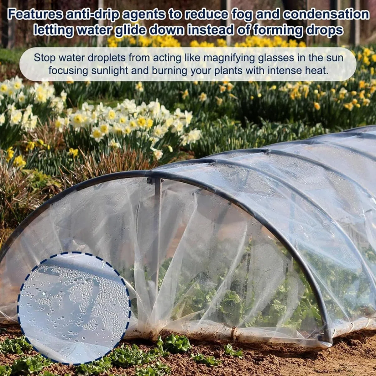 Foglio di plastica trasparente resistente, spesso 2 m x 3 m, in polietilene impermeabile, versatile foglio di plastica trasparente per giardinaggio, agricoltura, pittura, edifici, copertura