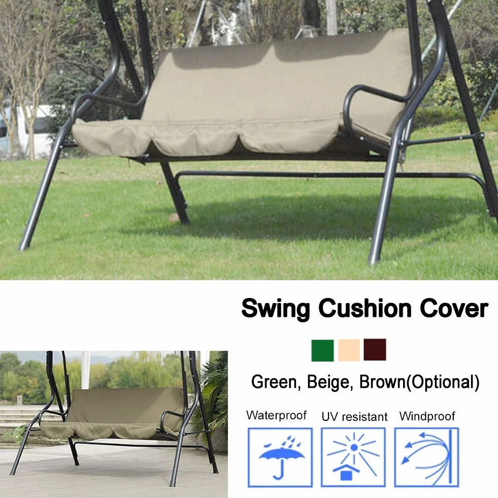 BORDSTRACT Fodera per cuscino dell'altalena, coprisedile per amaca impermeabile per sedia a dondolo per sedia a dondolo da giardino a 3 posti 150 * 50 * 10 cm(Beige)
