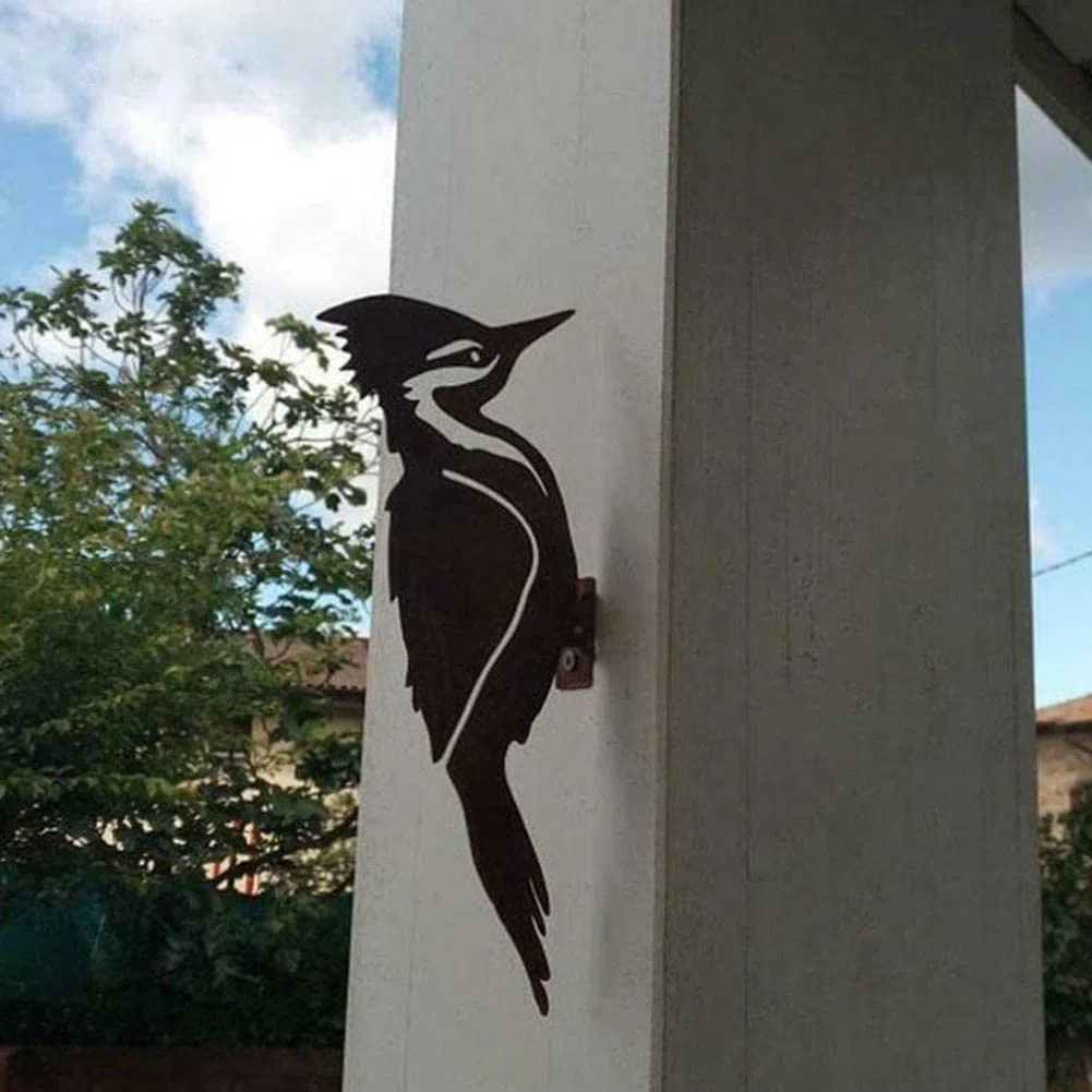 Rusty Metallo Uccello Silhouette Decorazione Giardino Picchio Uccello Ruggine Ferro Battuto Scultura Arte Outdoor Giardino Paese Giardino Giardino Recinzione Albero Decorazione