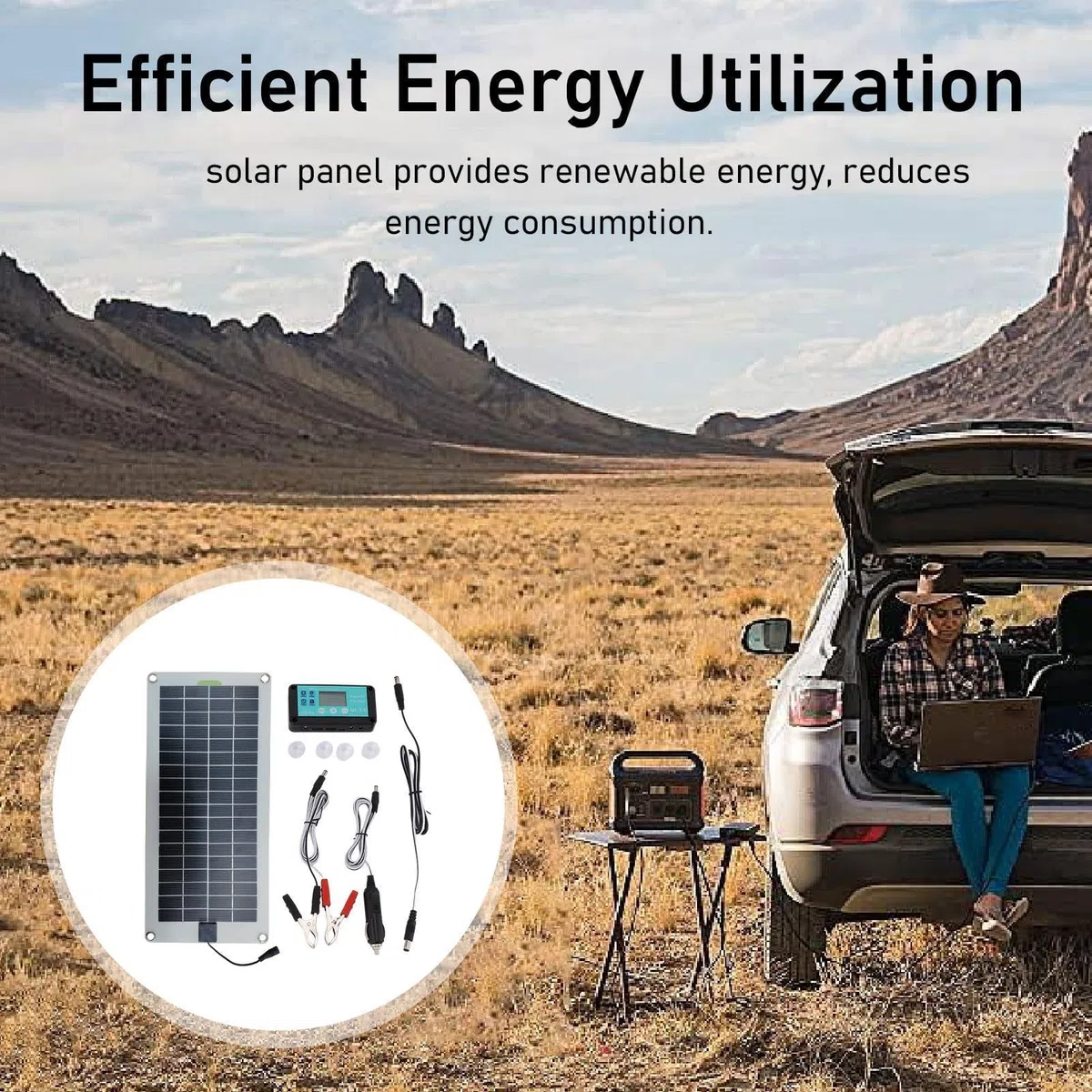 Mantenitore Solare Per Auto, Caricabatteria Solare Per Auto Da 12 V, Mantenitore Di Mantenimento Batteria Solare Da 30 W, Kit Pannello Solare Per Auto Portatile Per, Autoveicoli, Backup