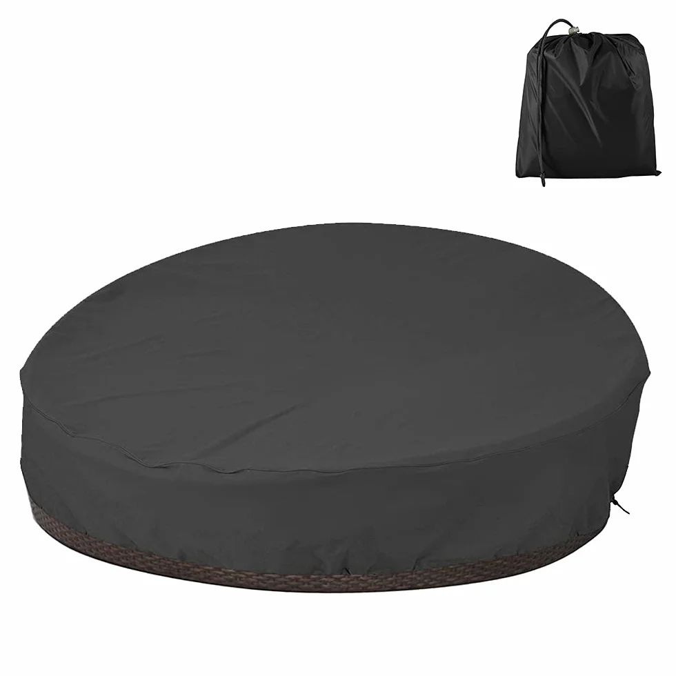 Keyohome Fodera protettiva per divano letto rotondo, impermeabile, copertura per divano letto in Oxford 210D, resistente e durevole, copertura di protezione per salotto da giardino,
