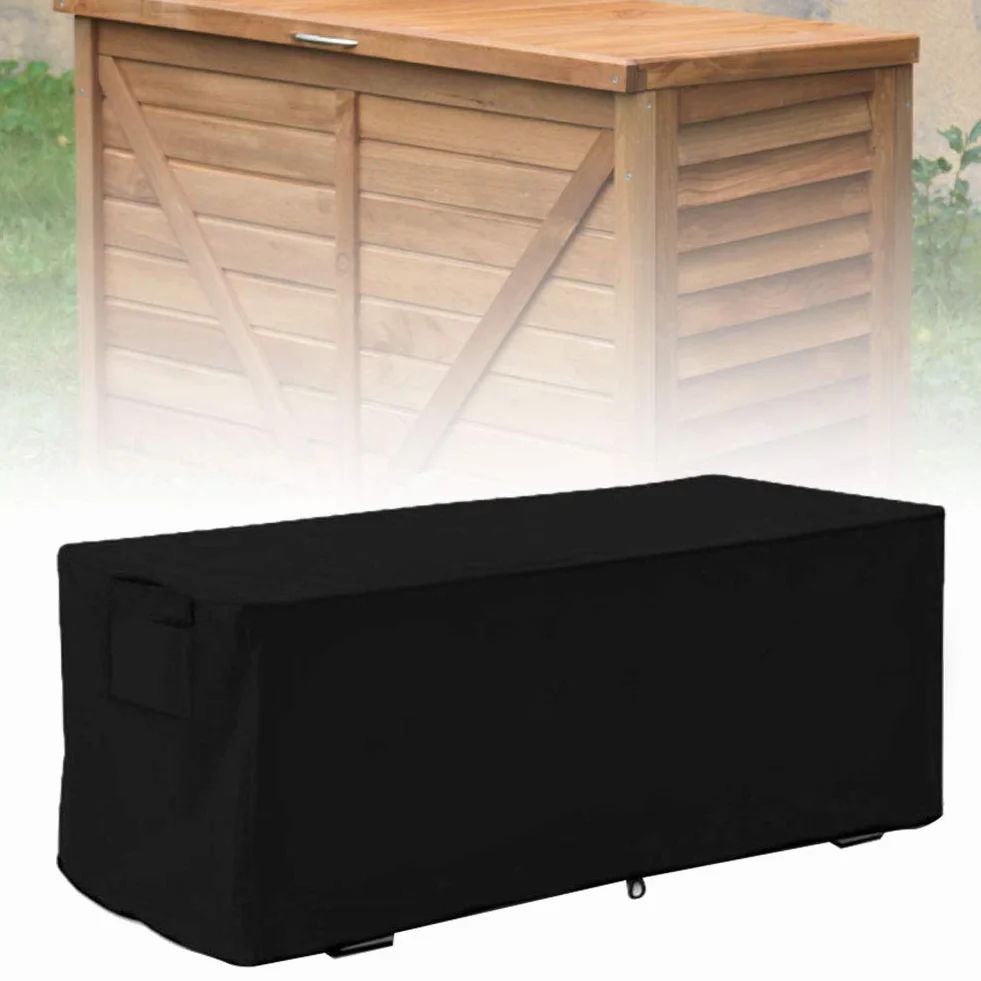 Copertura per Scatola di Immagazzinaggio per Esterni, Copertura per Scatola da Esterno UV Impermeabile Antipioggia per Esterni 123 * 62 * 55 cm per Giardino Cortile (Nero)