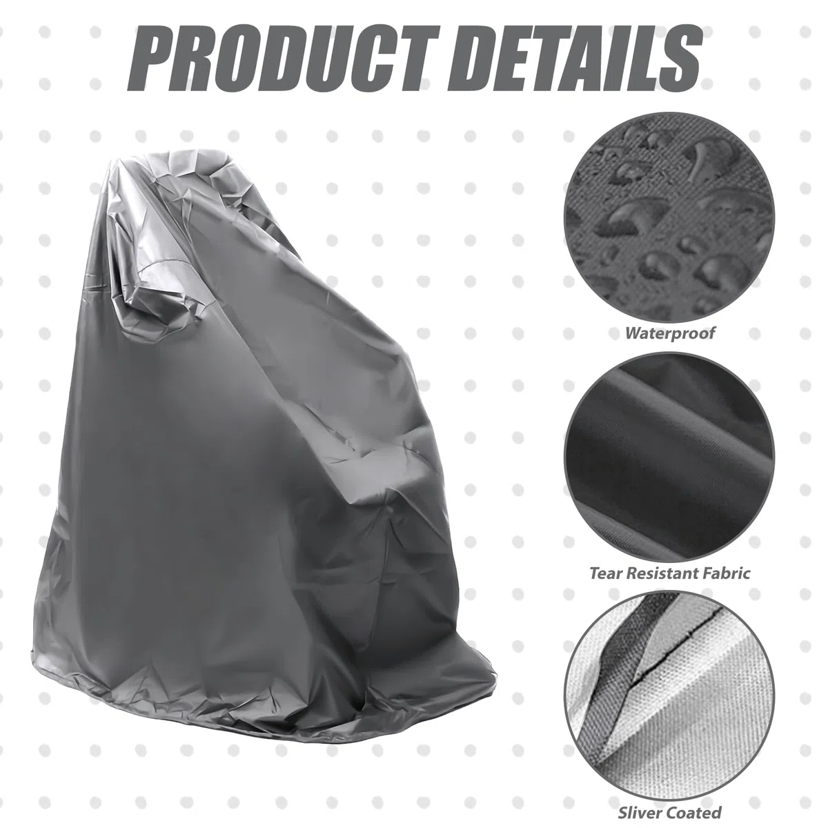Telo protettivo impermeabile per sedia a rotelle, protezione solare, antipioggia, per sedia a rotelle, tessuto Oxford, grigio, 115 x 65 x 120 cm