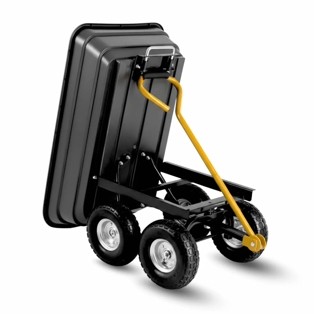 Ecovelo' CARRELLO DA GIARDINO A MANO RIBALTABILE PORTATA 180 KG CARRIOLA CARRETTO GIARDINAGGIO RIMORCHIO A MANO