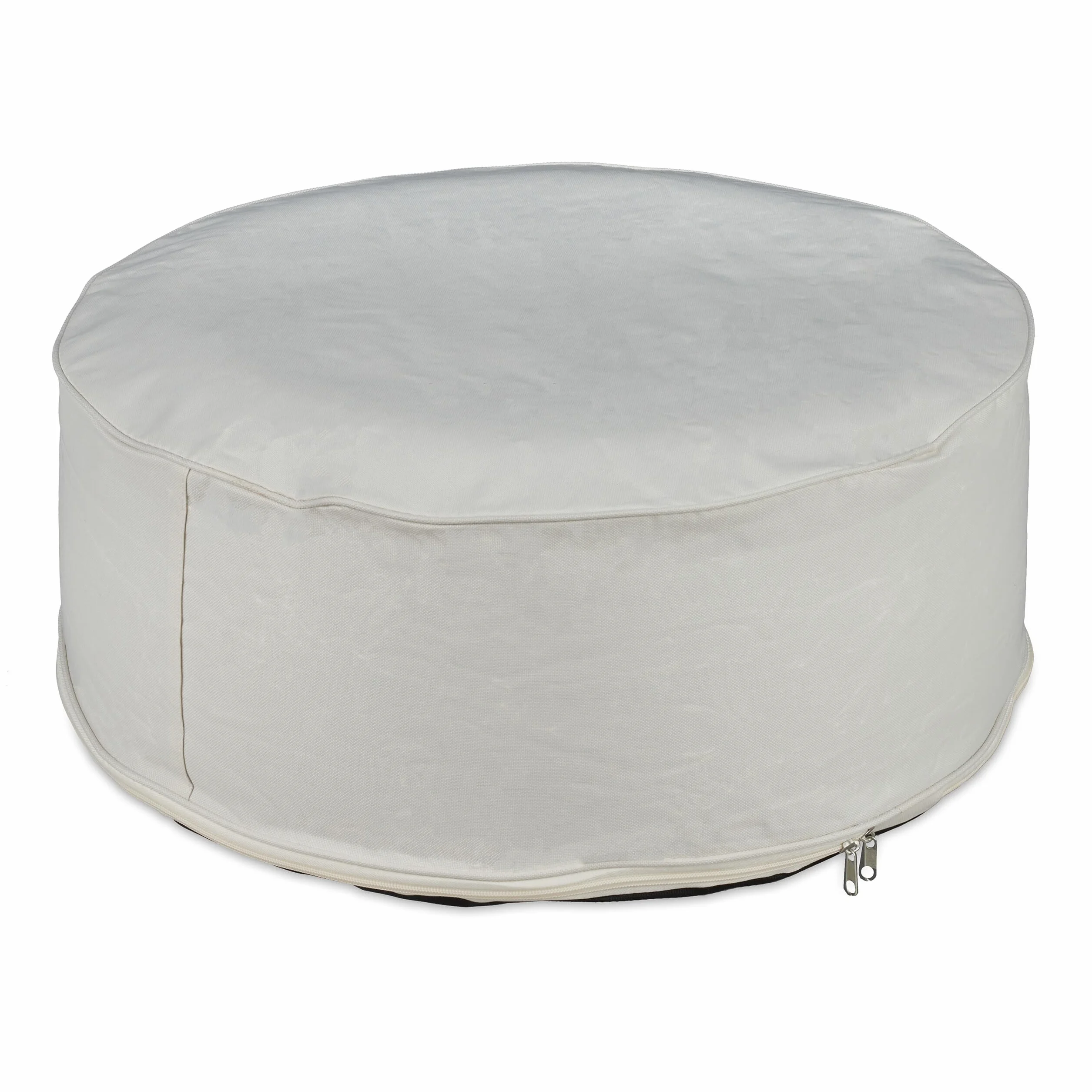 Relaxdays Sgabello Gonfiabile da Esterno, Pouf Arredo Outdoor, Poggiapiedi Rotondo da Giardino, HxD: 26x56 cm, Beige