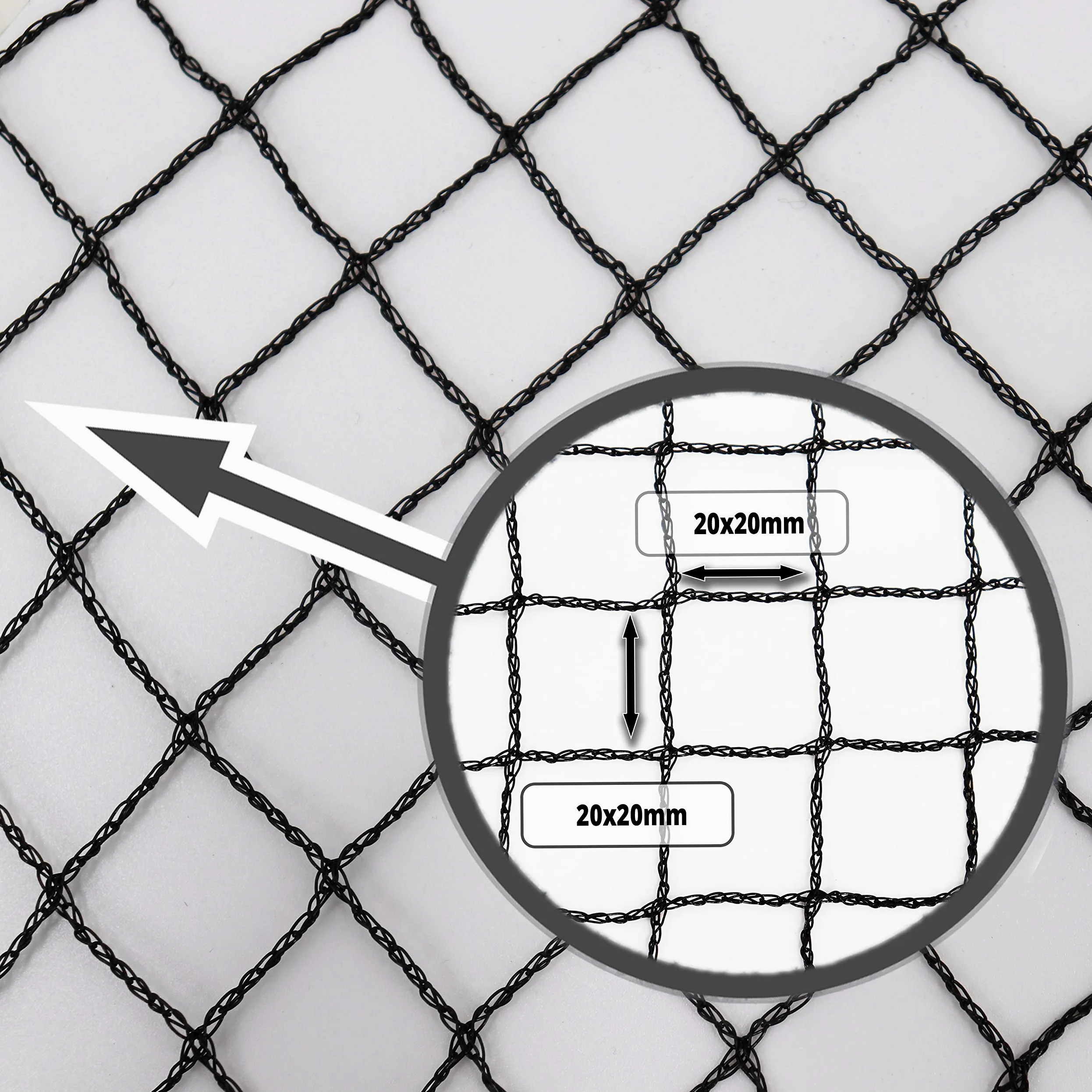 Aquagart®, rete per laghetto, 6 m x 4 m, protezione dagli uccelli, larghezza maglie: 20 x 20 mm, colore nero, rete per alberi da frutto, rete stabile, in siloncello, rete per laghetti e laghetti