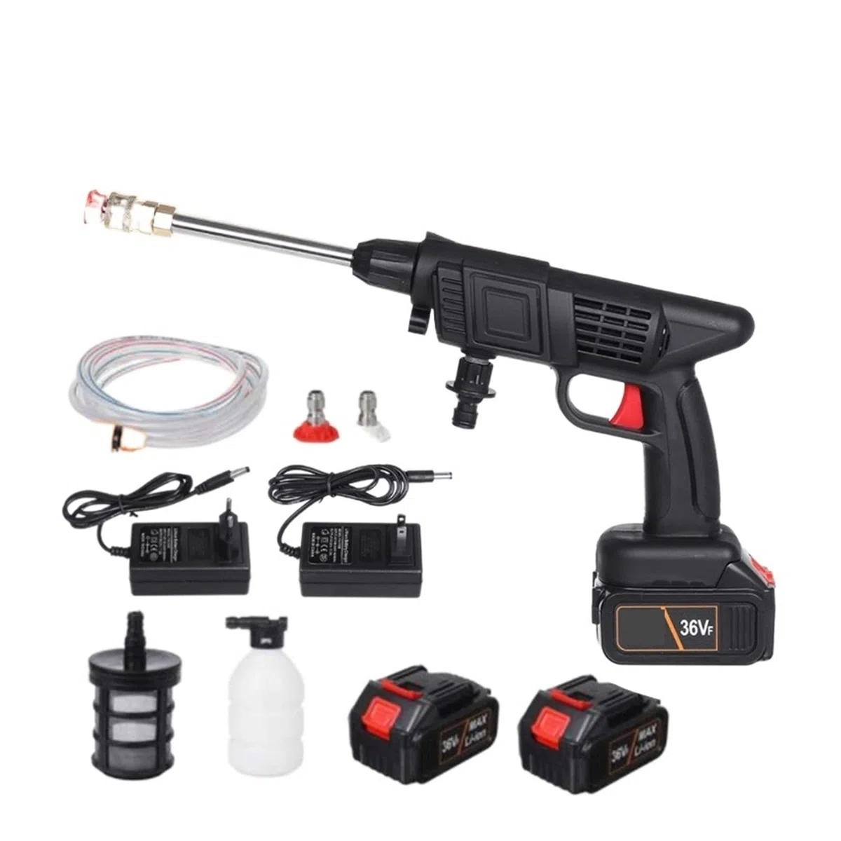 Idropulitrice Ad Alta Pressione Senza Fili Pistola Ad Acqua Ricaricabile for Lavaggio Auto Ricaricabile Pistola Ad Acqua da Giardino Regolabile for Batteria 36V(No Batteries)