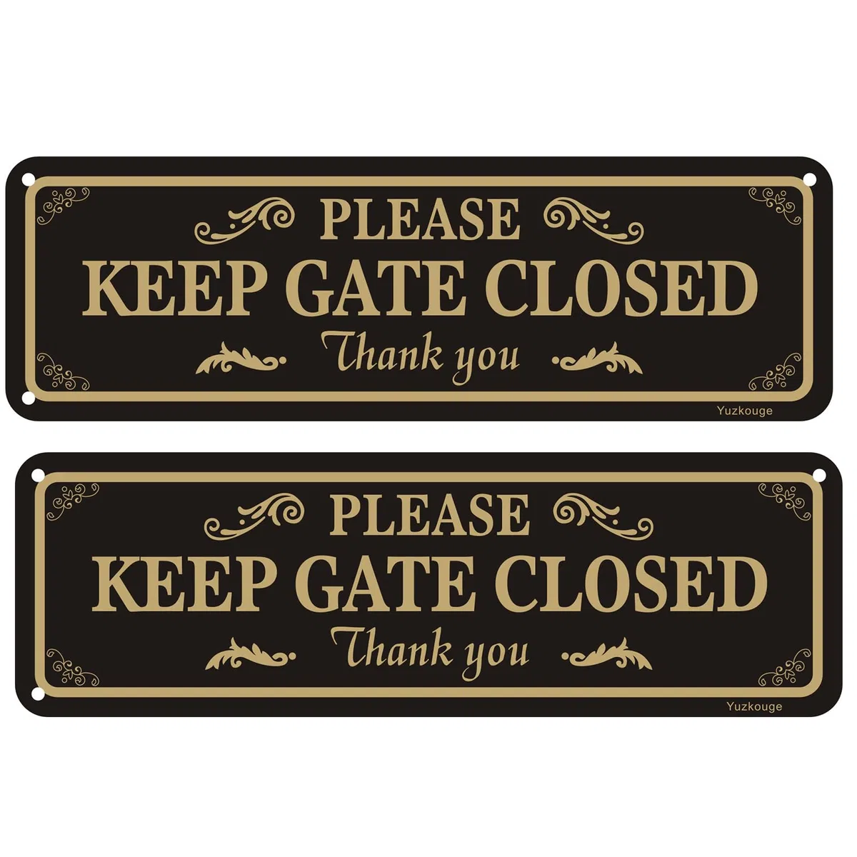 Cartello "Please Keep Gate Closed", confezione da 2, 25,4 x 7,6 cm, in alluminio antiruggine, resistente alle intemperie, resistente allo sbiadimento, facile da montare.