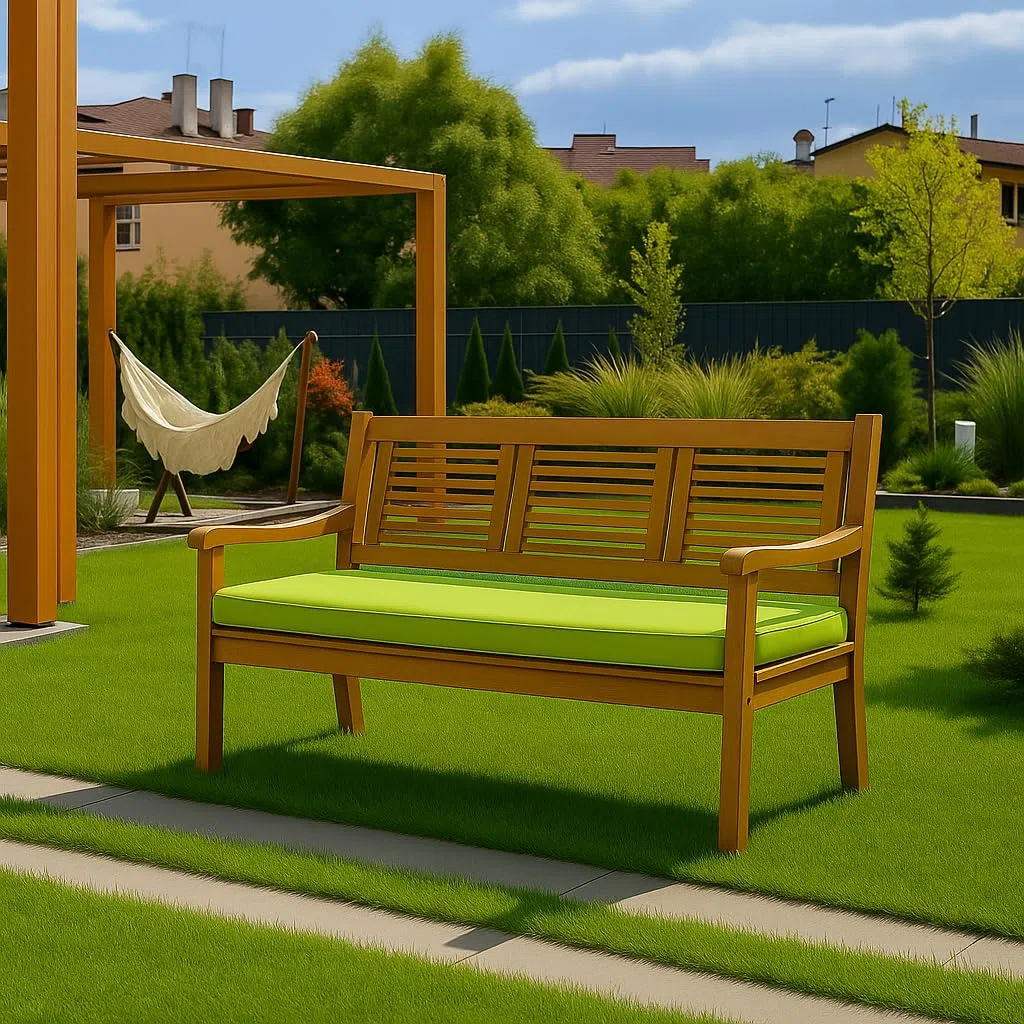 Fodera per cuscino da panca da giardino Fodera per cuscino per altalena da giardino resistente resistente alle intemperie, Fodera molte misure (Lime, Copricuscino 140x60x7cm)