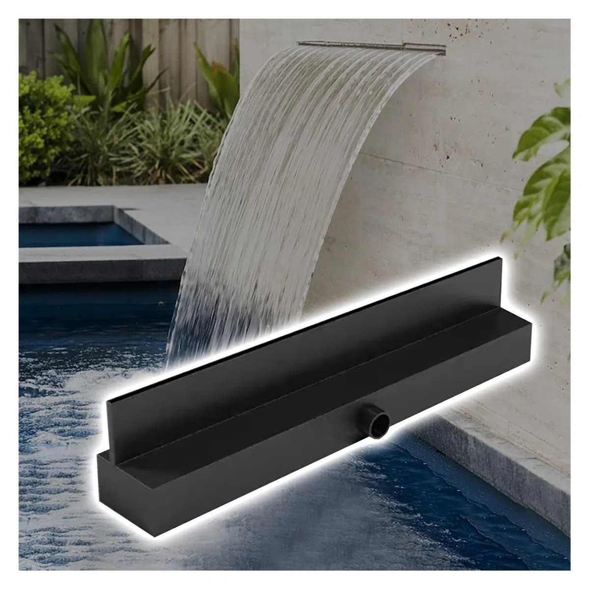 Cascata personalizzata Spillway Box – Resistente fontana d'acqua esterna per patio, stagni e giardini paesaggistici sistema di troppopieno incassato per una migliore estetica