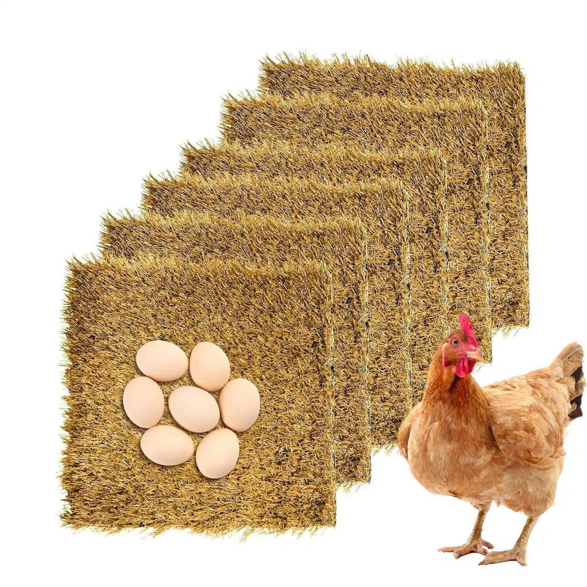 Generico Cuscini Per Galline - 6 Pezzi Lavabili per Galline Ovaiole,Nidi Artificiali per Uccelli da Giardino Fattoria Cortile Esterno e Interno