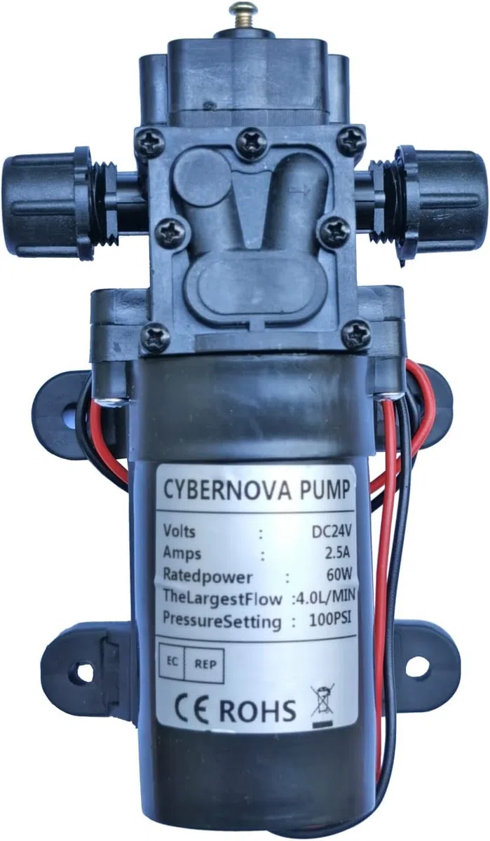 CYBERNOVA DC 24V 100 PSI 4.0L / m Pompa a membrana ad alta pressione Pompa acqua autoadescante per barca/camper/giardino/veicolo/RV pulizia/irrigazione/nebulizzatore