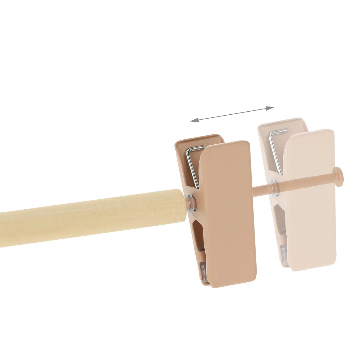 Relaxdays Set da 10 Grucce per Pantaloni, Gonne etc., 2 Clip per Gruccia, Legno e Metallo, 11,5x30,5x3 cm, Rosa/Naturale