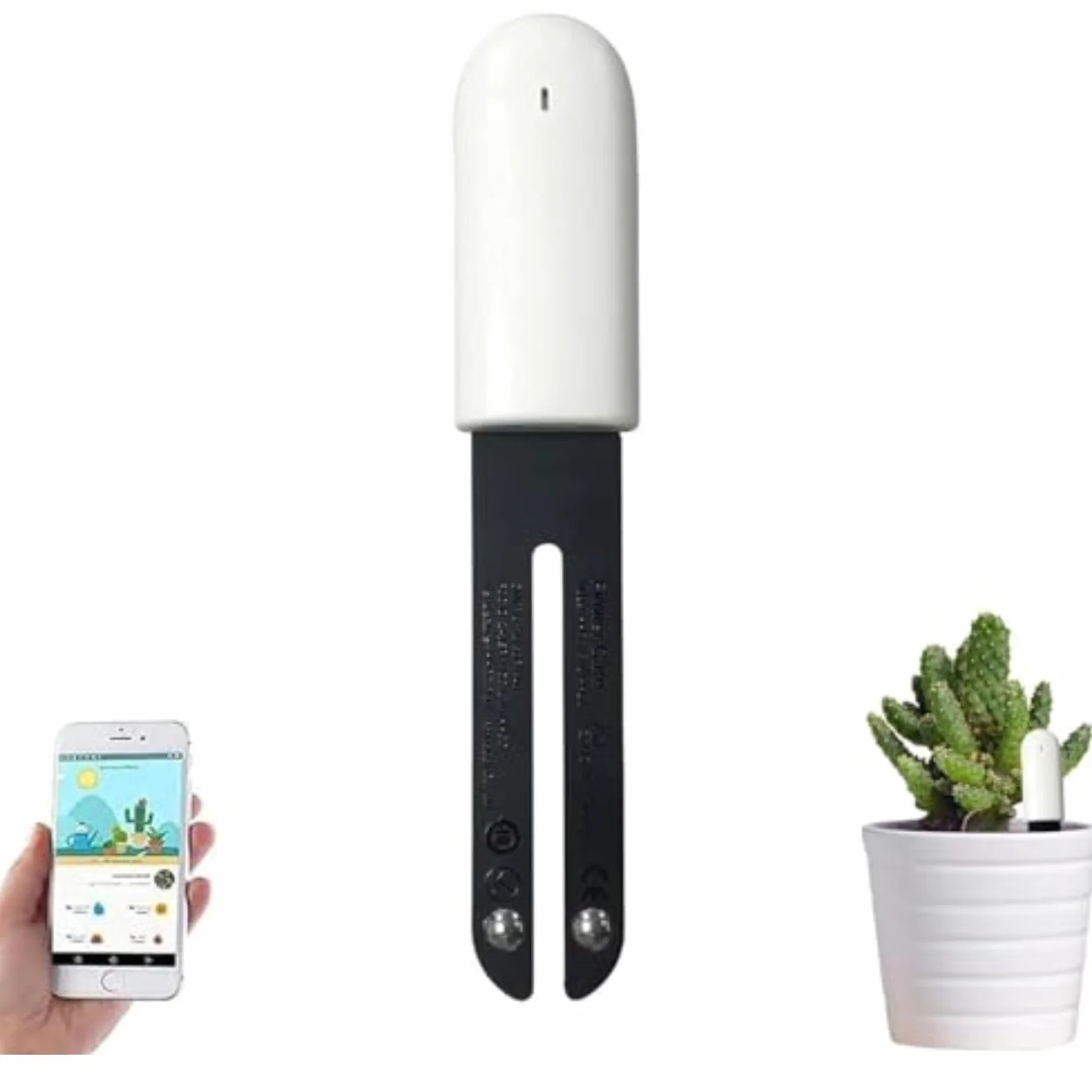 4 in 1 Sensore Umidità Terreno, Igrometro Piante, Misuratore Umidità Terreno, Intelligente Tester del Umidità/Luce/Fertilità/Temperatura, per Mijia APP e Interno(1 PCS)