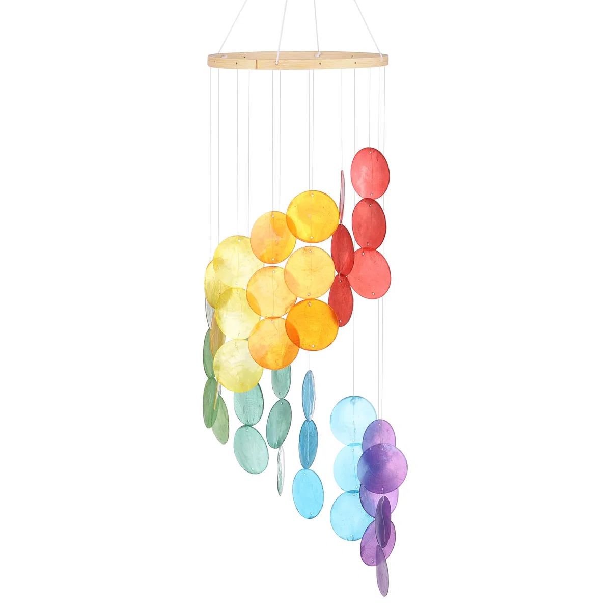 M METERXITY Campanello Vento Conchiglia Esterni, Campana Eolica con Conchiglie Mare e Vetro Mare per Esterni/Patio/Giardino, Campana Vento Artigianale [Multicolore]