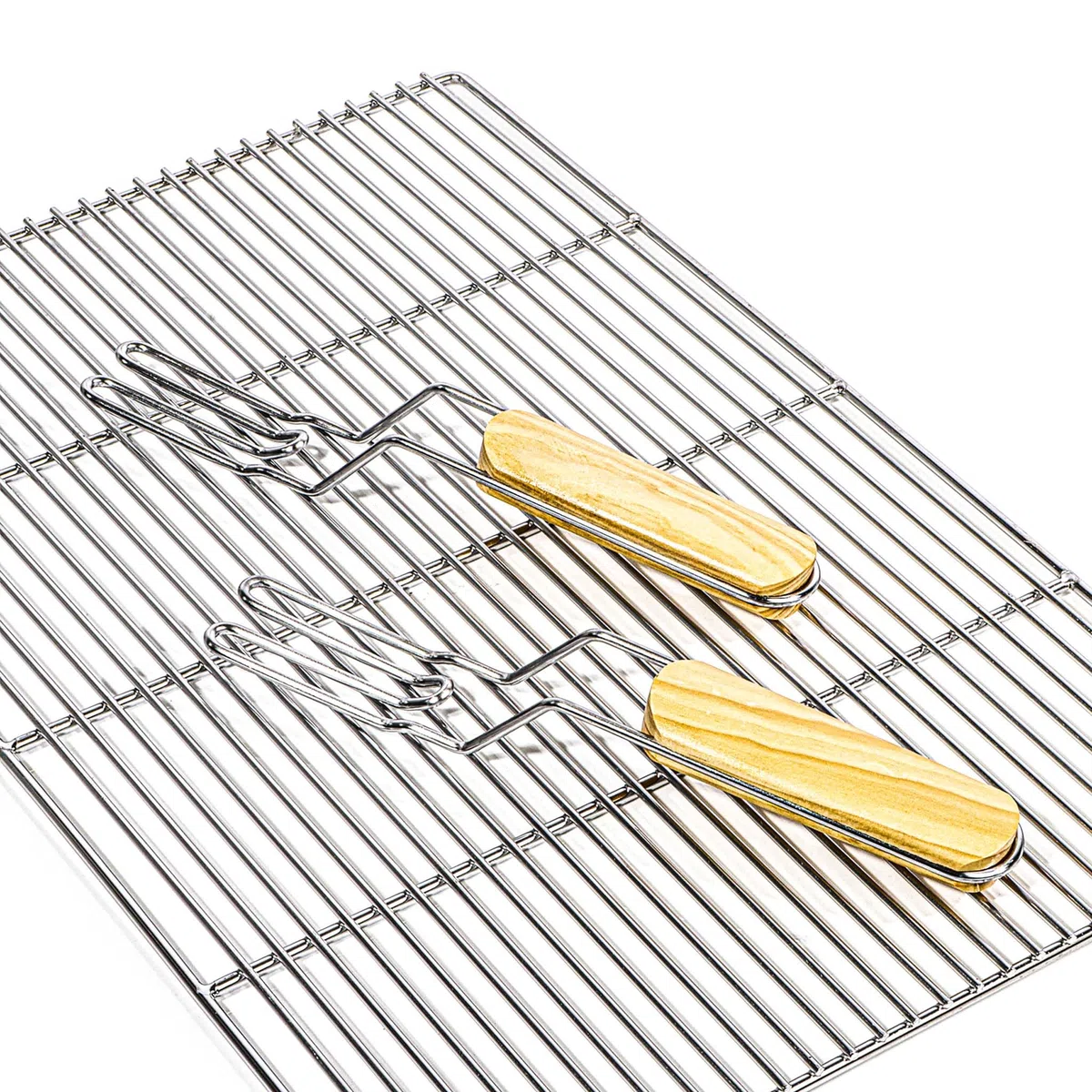 Griglia rettangolare per BBQ 54x34 cm In acciaio inox con manici Per grill a gas, a sfera ecc
