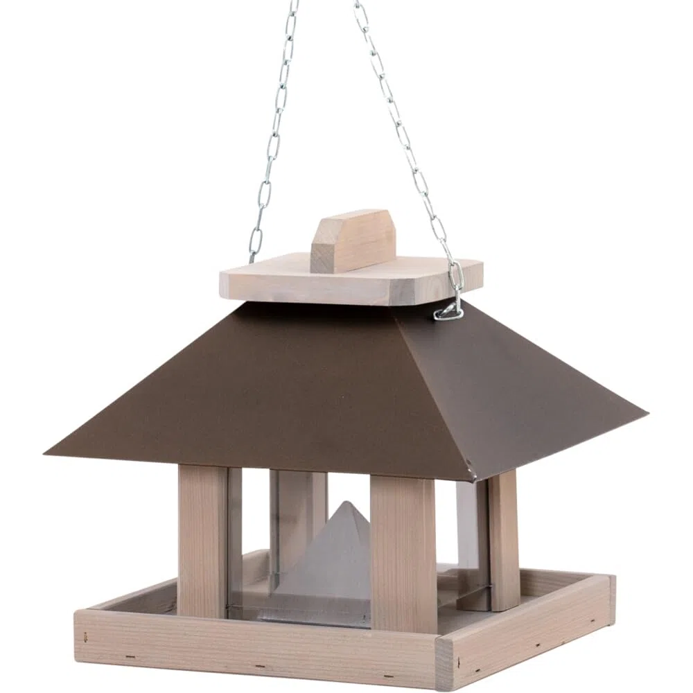 Mangiatoia per uccelli Luna, dimensioni: 26 x 26 x 24 cm, pino FSC 100%