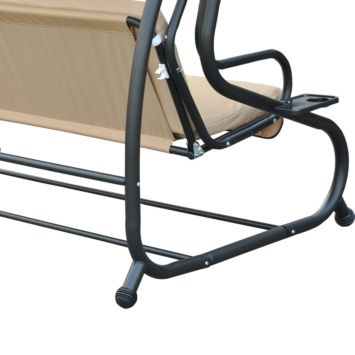 Dondolo da giardino a 3 posti, 200 x 120 x 164 cm, 2 cuscini, reclinabile, con ombrellone