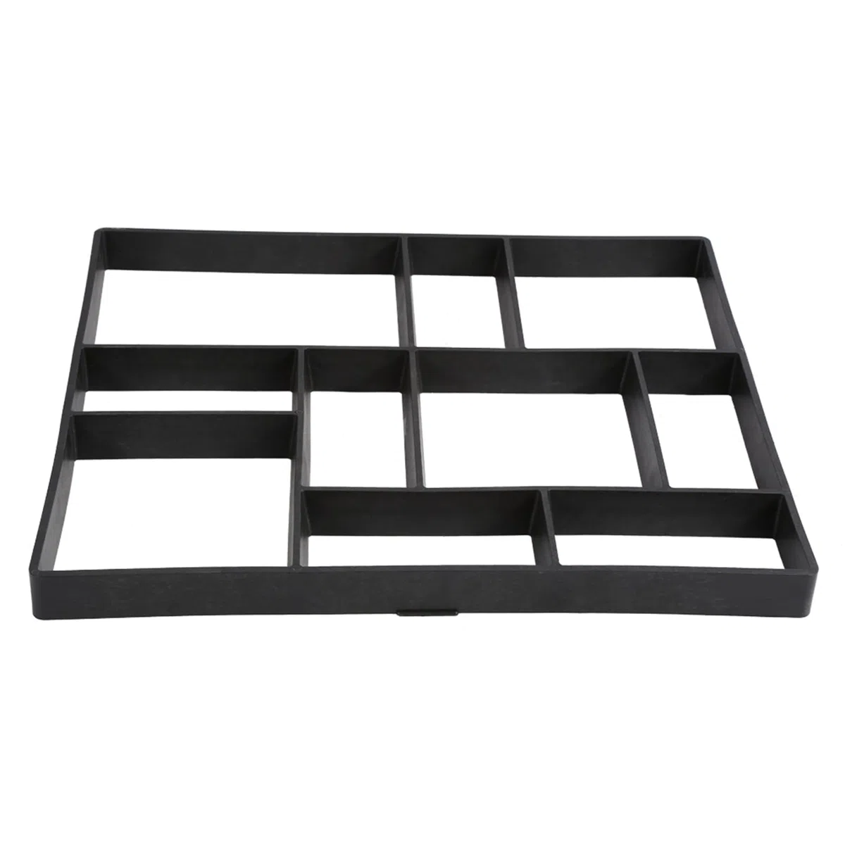 Stampo per Pavimentazione da Giardino, Forma in Pietra per Percorsi, 45 x 40 x 4 cm, Nero, 10 Scomparti, Fai-da-Te