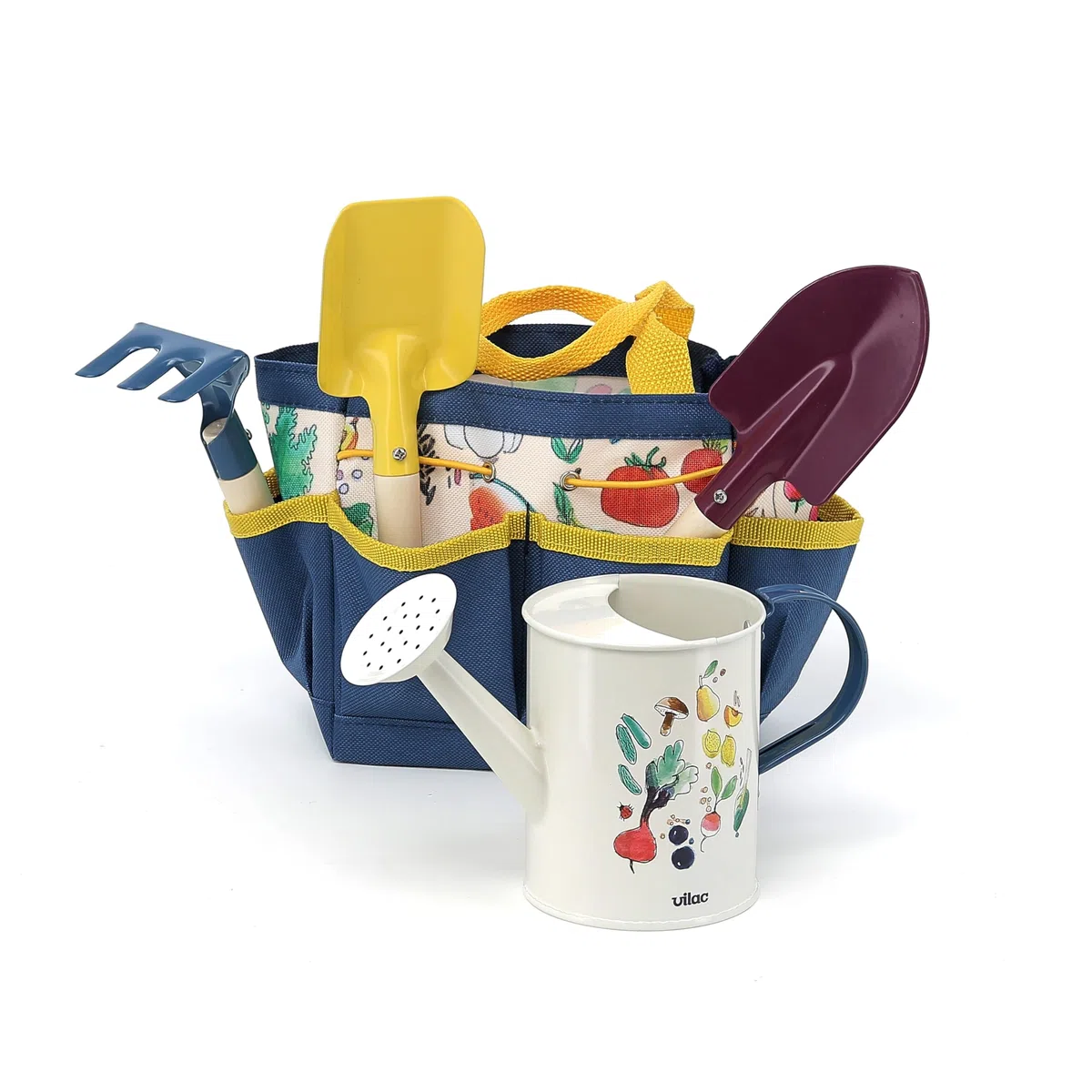 Vilac Piccolo Orto Set Trapiantatore e Rastrello in Legno e Metallo + Borsa di Conservazione, ideale per scoprire il Giardinaggio, i Cicli di Vita delle Piante e gli Impollinatori, 3804G