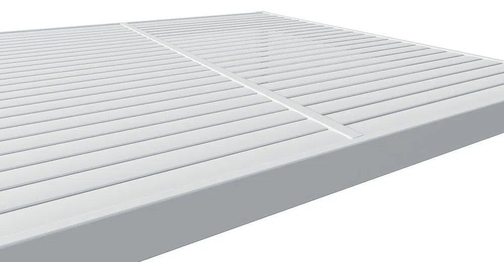 VERDELOOK | Pergola Bioclimatica Atena 100 Bianca 3x4 H2,5 m con Lamelle Orientabili, Pergola da Giardino in Alluminio con Arganello e Grondaia Integrata, Pali 10x10 cm