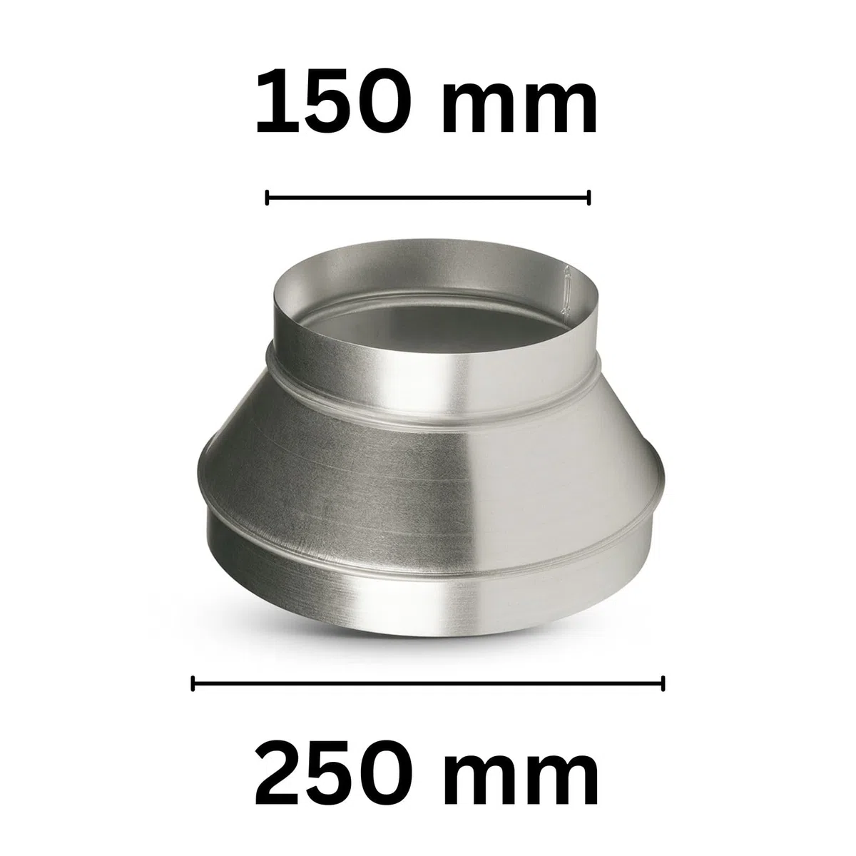 Weedness Riduttore di Collegamento per Ventilatore canalizzato 250 mm 160 mm Acciaio Inox Tubo aspirazione Clima Coltivazione Indoor Ventilazione