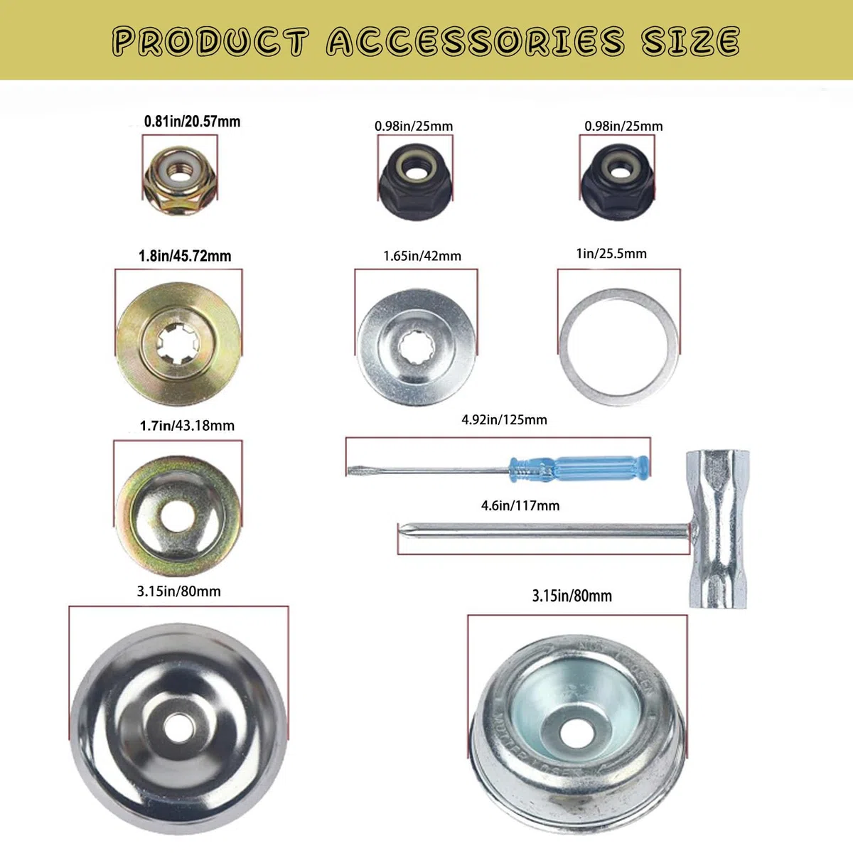 Lame con punta in carburo da 22,9 cm x 36 denti e testina in acciaio 6 in acciaio da 65 Mn, lame universali in metallo con adattatore universale per decespugliatore, mangiatore di erbacce