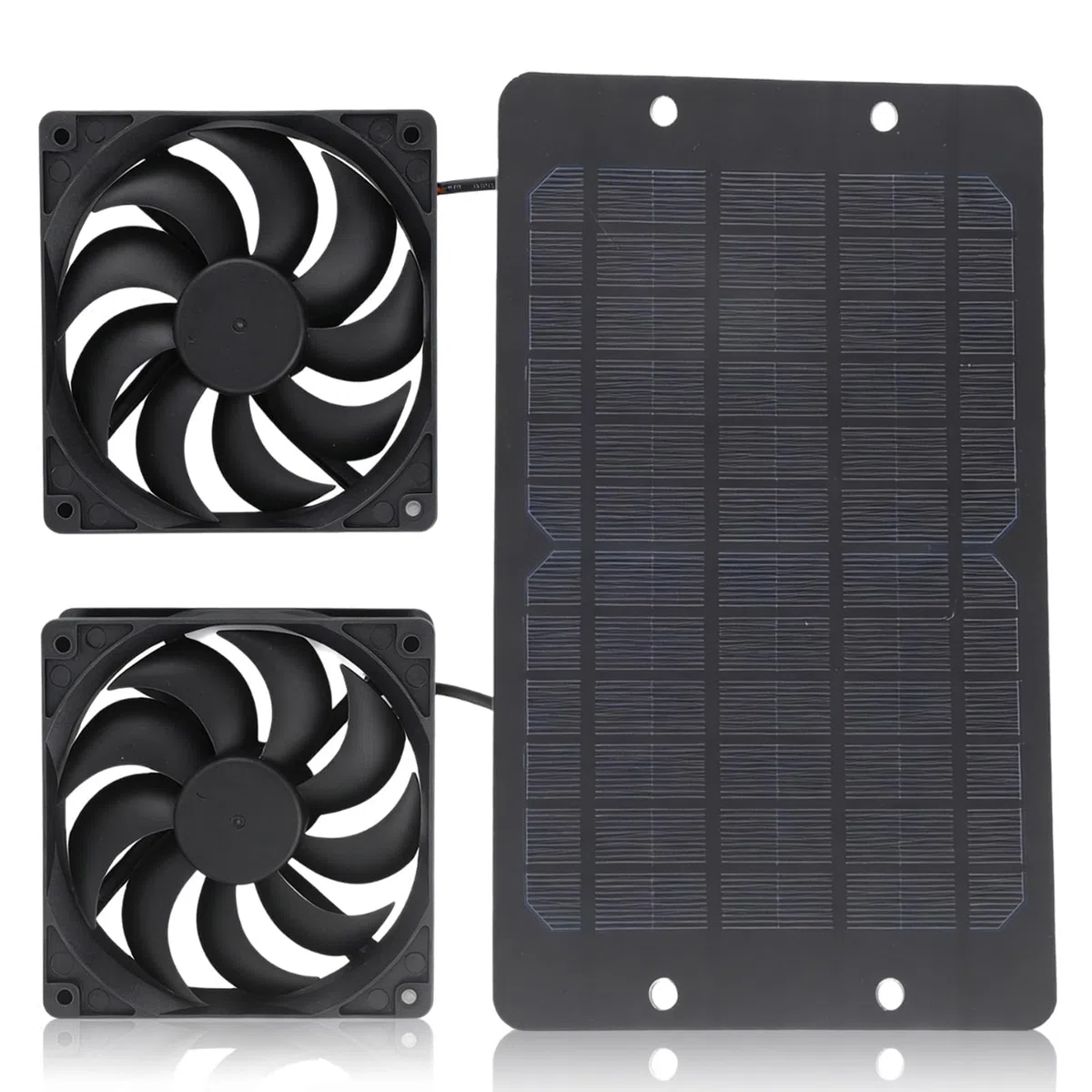 Kit Ventola Pannello Solare 10w 800ma, Doppio estrattore circolazione Aria Attrezzatura Ventilazione Esterna Ventola Scarico dell'Aria aspirazione Lungo 30cm Cavo Alimentazione