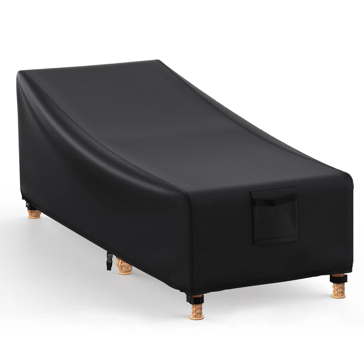 Copertura Lettini da Giardino 210x80x45/75 cm con Presa d'aria, 600D Coperture per Lettini Prendisole Impermeabile con Rivestimento in PU, 4 Fibbie e Coulisse Copri Sdraio da Giardino