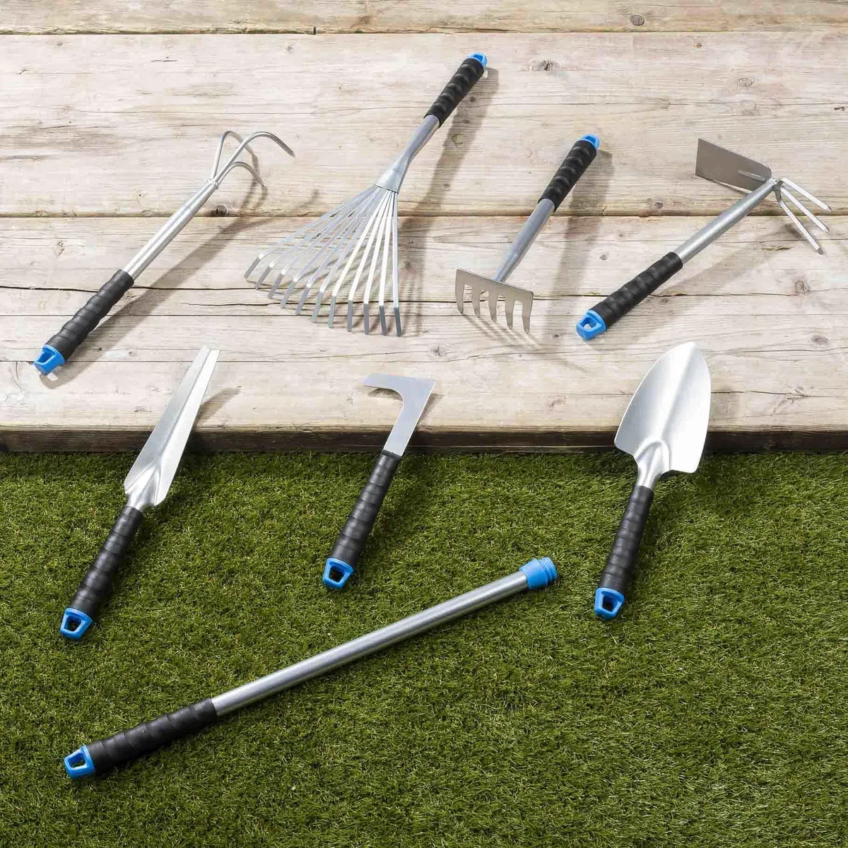 Bambelaa! Set di attrezzi da giardino, 8 pezzi, paletta per fiori, piccoli elettrodomestici, set da giardino, pala, rastrello, rastrello da giardino