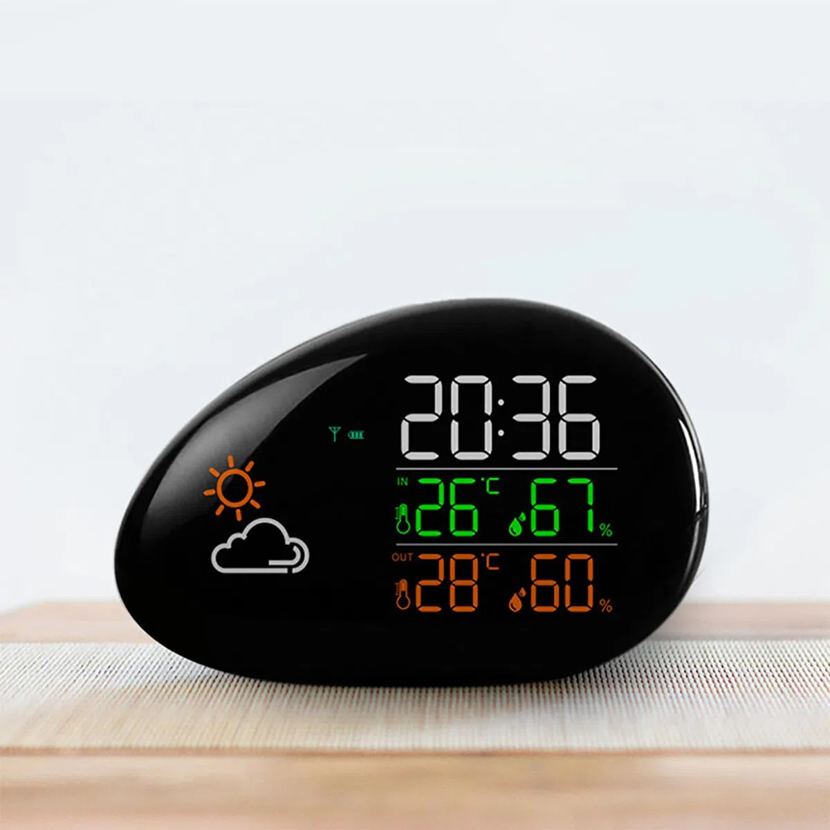Monitor di umidità E Temperatura, Termometro Igrometro Digitale per Interni Ed Esterni con Display a LED E Sveglia, Luminosità dello Schermo Regolabile su 3 Livelli per Officine, Magazzini E Serre