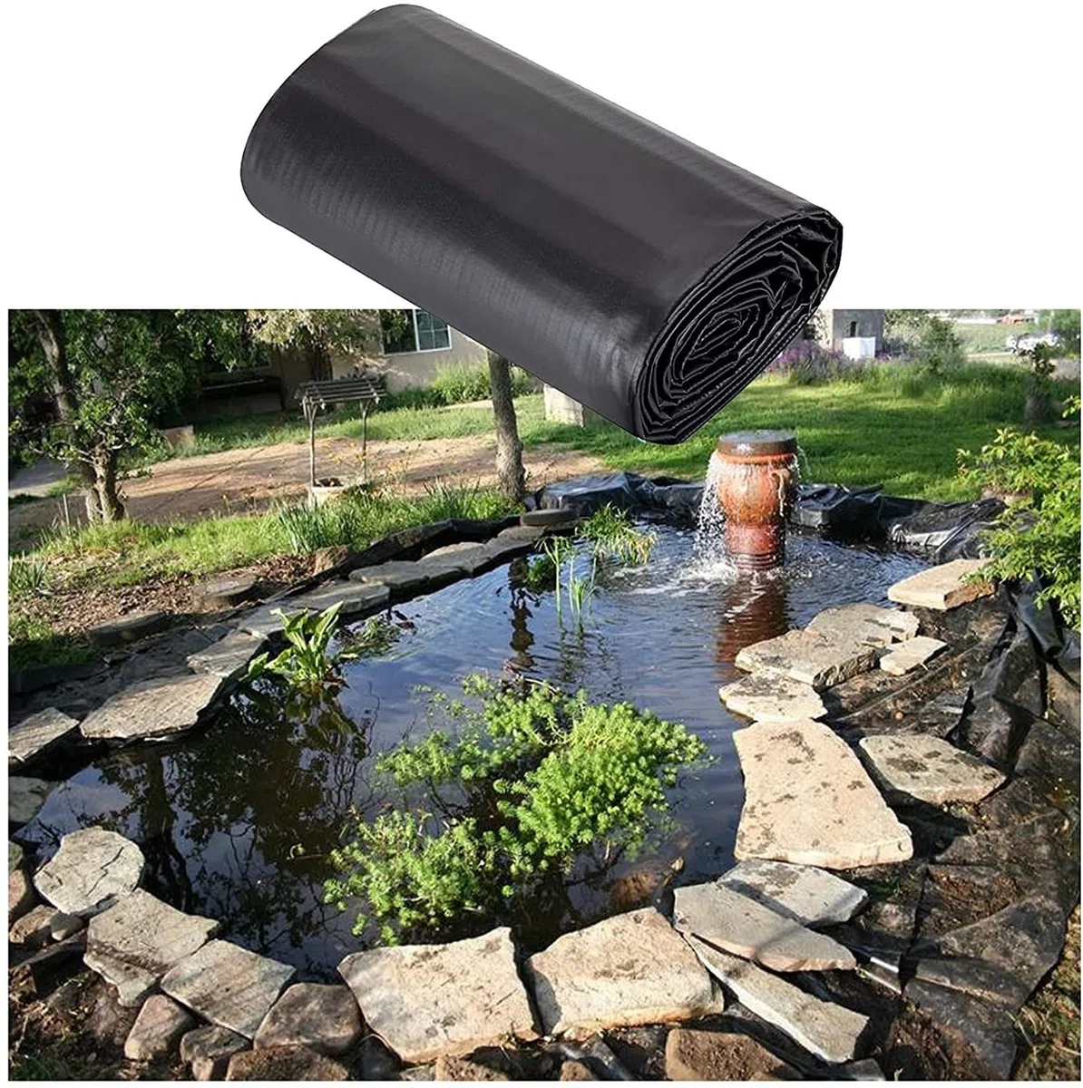 Bul - Rivestimento in gomma per laghetti, resistente, impermeabile, per stagni e piscine da giardino, spessore 0,12 mm, soluzione paesaggistica per progetti tic