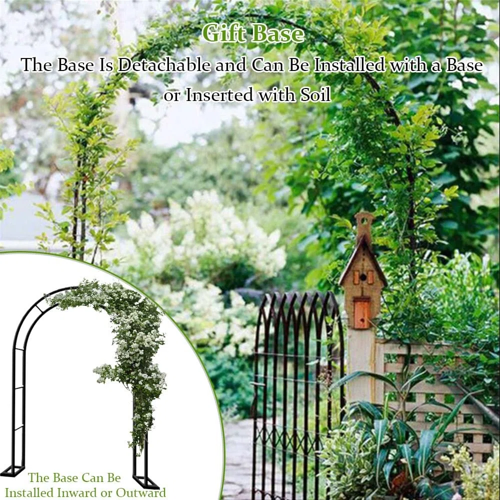 Rosenbon traliccio da giardino in metallo per rose rampicanti, 0,8 x 2 m, elegante, bianco, decorazione per matrimoni, facile da montare, supporto stabile per piante, 120 cm x 220 cm