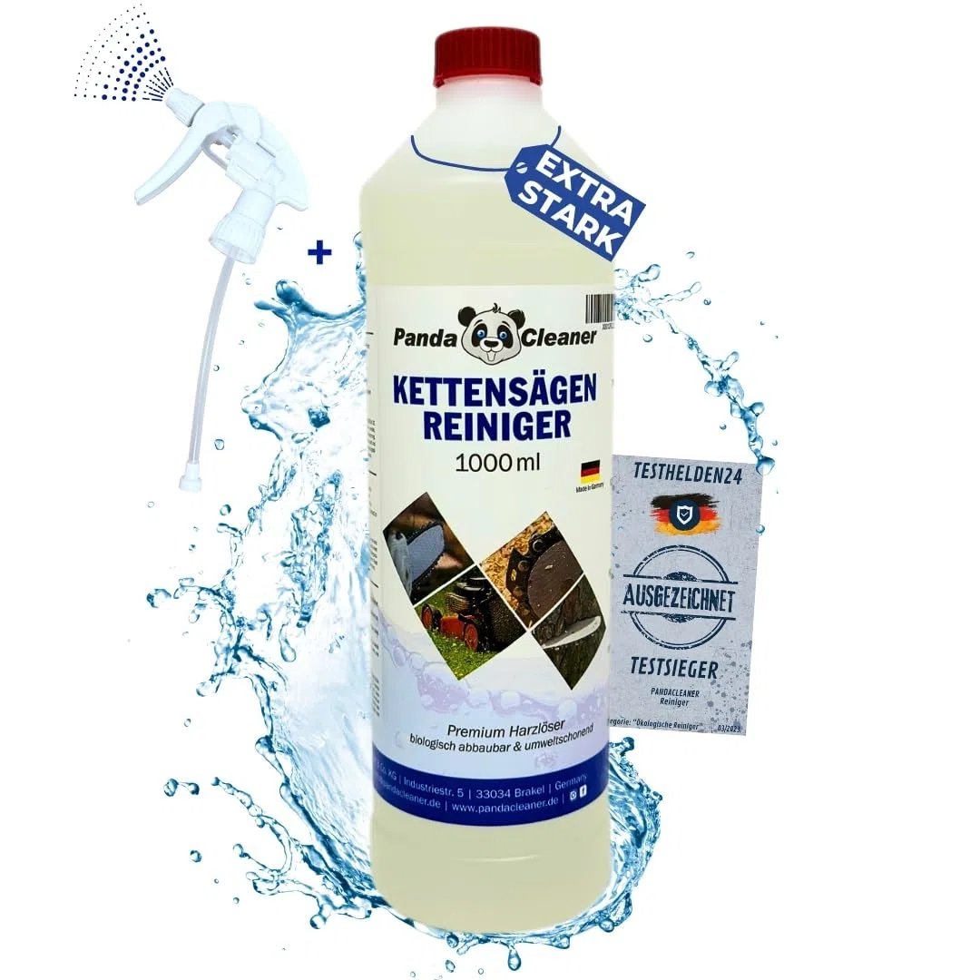 PandaCleaner, detergente per motosega per la rimozione della resina, sgrassatore, 1000 ml, con testina spray