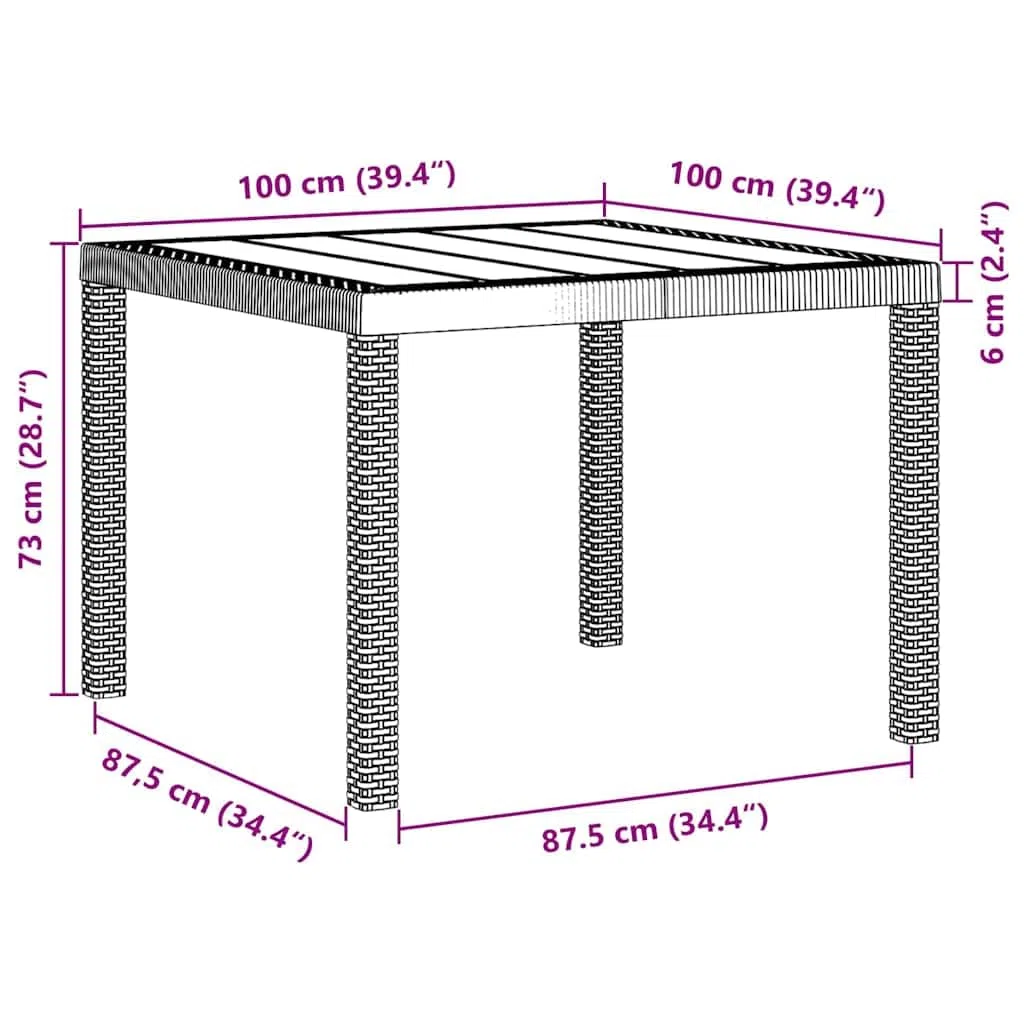 vidaXL Set da Pranzo per Giardino 5 PCS Grigio Chiaro Rattan Polt, Set da Pranzo all'aperto, arredo Giardino Moderno, Leggero per TACE, Tavolo Robusto per riunioni estive