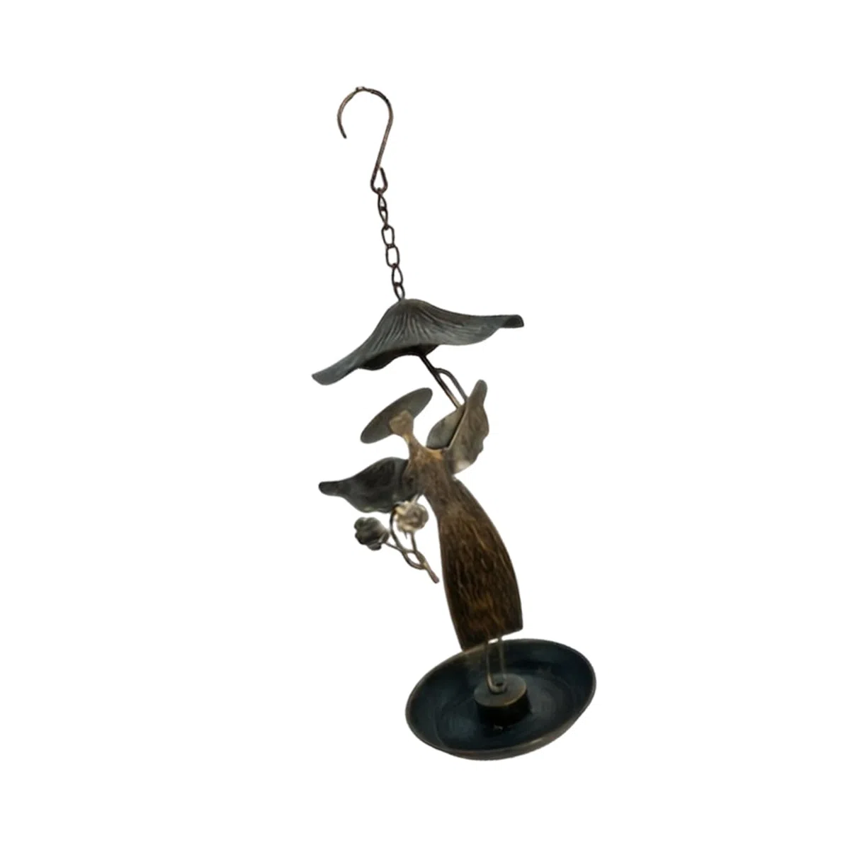 Mangiatoia per uccelli sospesa Porta cibo da esterno resistente agli agenti atmosferici Decorazione del giardino Arte creativa Mangiatoia per uccelli portatile sospesa