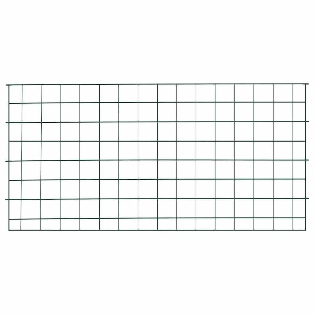 Set di 5 recinzioni per stagno, verde, 100 x 50 cm, in acciaio, design moderno, per recinzioni da giardino, facile da pulire e resistente alla ruggine, per laghetti, aiuole e prati