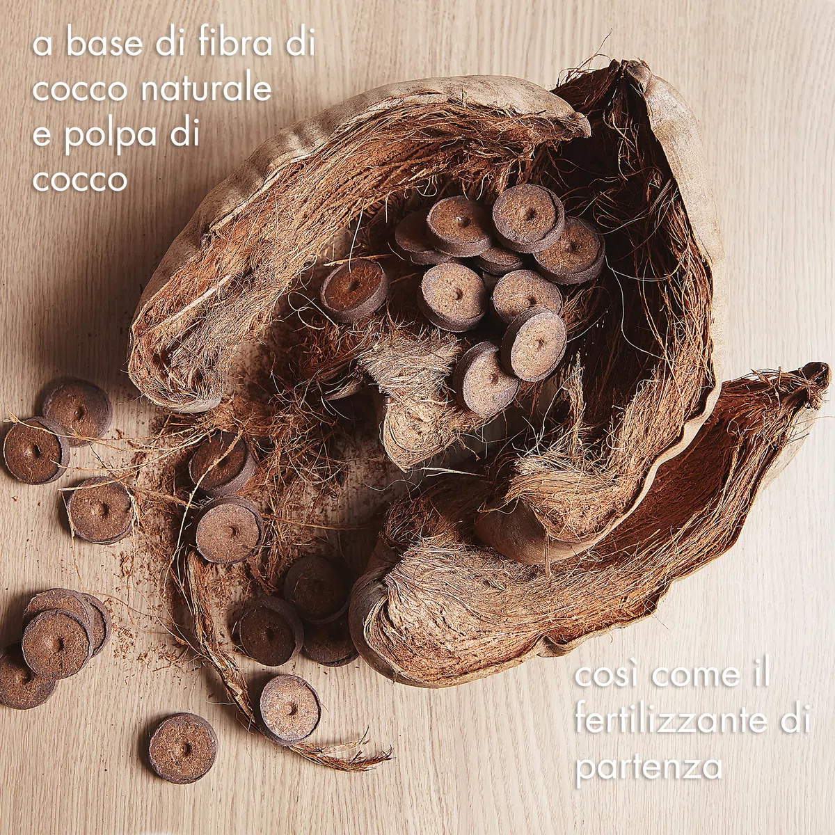 OwnGrown Coco Coir Seed Compost Pellet: 125 Pellet di Cocco per Semi e Terriccio Universale - Compost Senza Torba per Piantine, Orto e Piante Grasse - Vasetti per Piantine e Terriccio per Giardinaggio