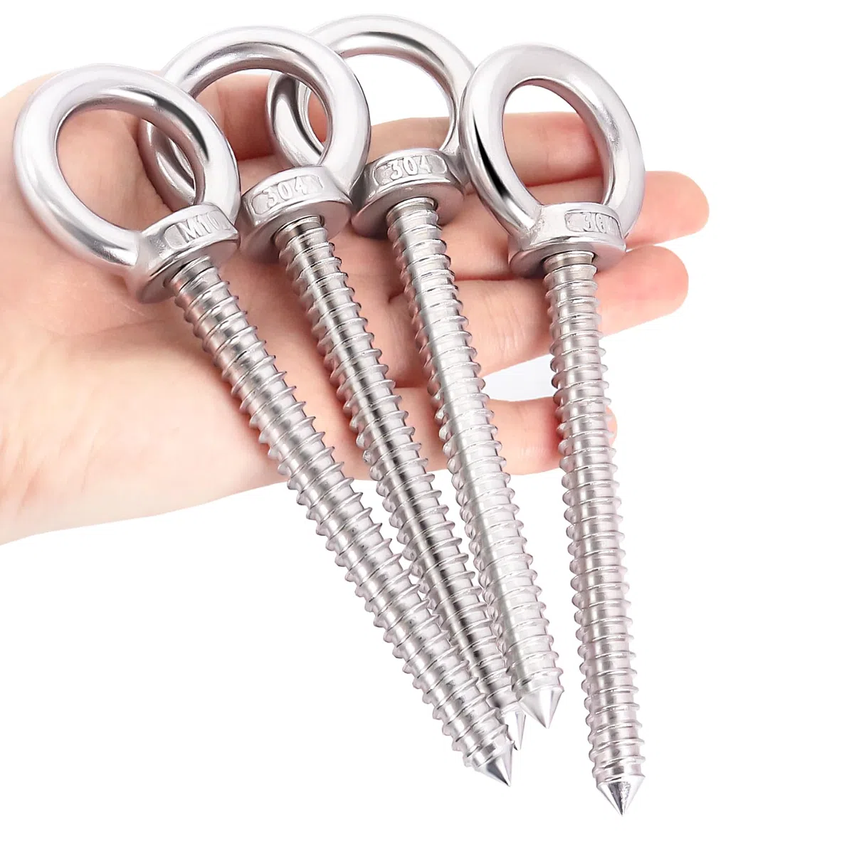 OHIYO Vite ad occhiello M10, lunga Vite ad occhiello M10 x 100 mm per amache, tende da sole, sedie a dondolo, applicazioni pesanti in interni ed esterni (14 cm)