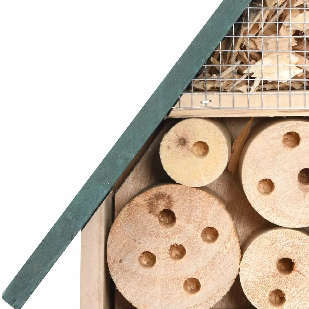 Casa per insetti, 31 x 10 x 48 cm, in legno di abete, per api selvatiche, mosche e farfalle, casetta per insetti per giardino e balcone