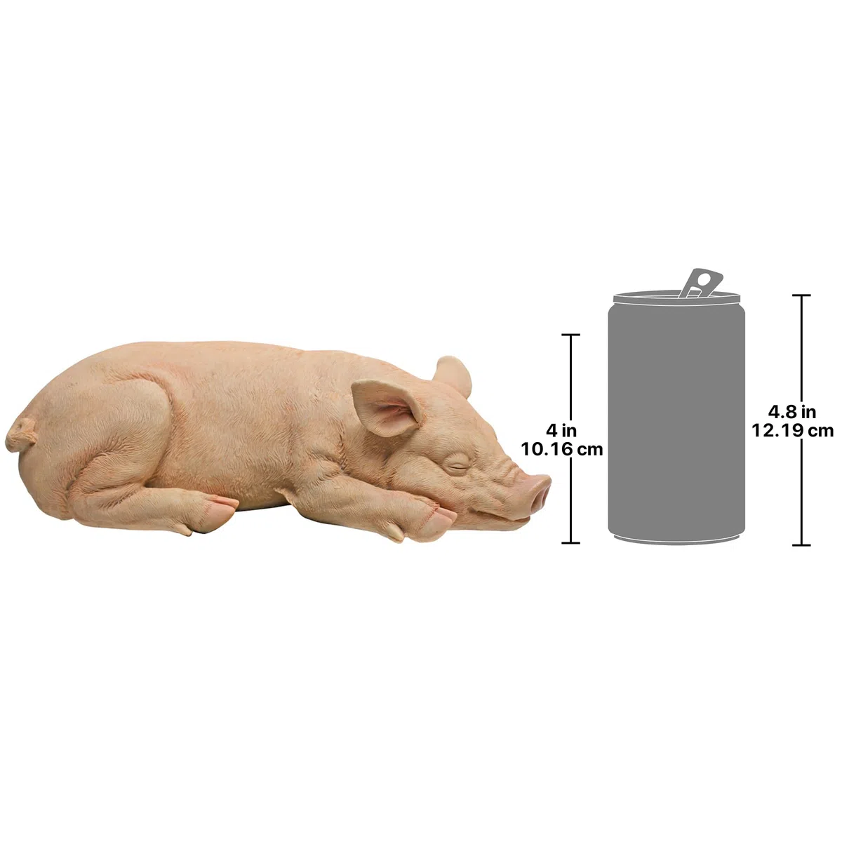 Design Toscano QM224171 Statua da Giardino Piggy: Omino del Sonno, Multicolore, 35.5x15x10 cm