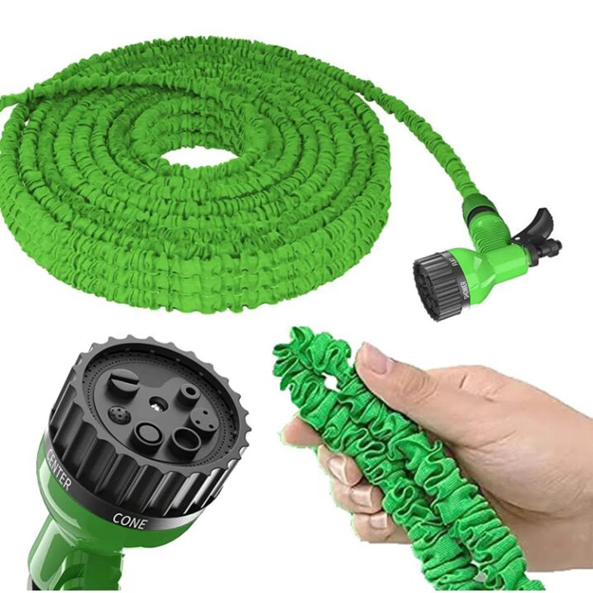 7,6 m/15,2 m/22,9 m/30,5 m/37,2 m/45,1 m tubo espandibile da giardino con pistola a spruzzo a 7 funzioni, tubo da giardino leggero da 3/4", raccordi da 1/2", tubo magico flessibile espandibile 3 volte