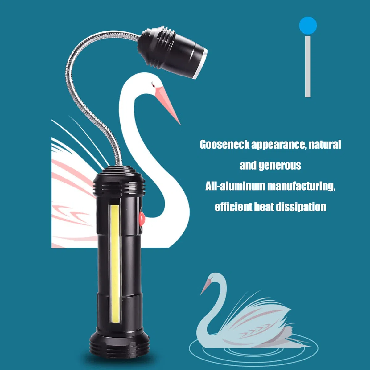 ciciglow Luce per Barbecue con Lampada Laterale, Luce per Barbecue a Collo D'Oca Flessibile, Base Magnetica, Resistente all'Acqua e al Calore, Regali per grigliate per Uomini e Donne