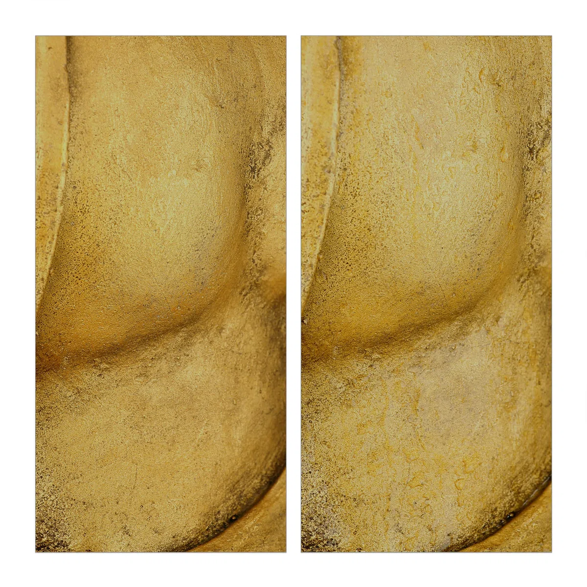 Relaxdays Buddha, Figura da Giardino, Resistente alle Intemperie, Buddha Seduto, Poliresina, HBT: 70x45x35 cm, Dorata