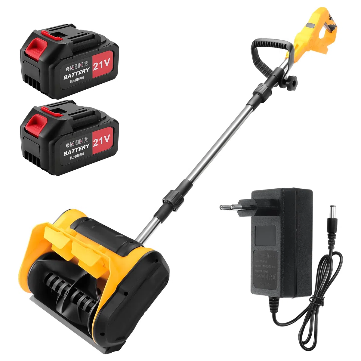 Fresa Spazzaneve a Batteria, Spazzaneve Elettrico con 2 batterie 5 C Larghezza di Lavoro 30 cm, Distanza di Espulsione 6 – 8 m, Altezza Massima Della Neve 10 cm