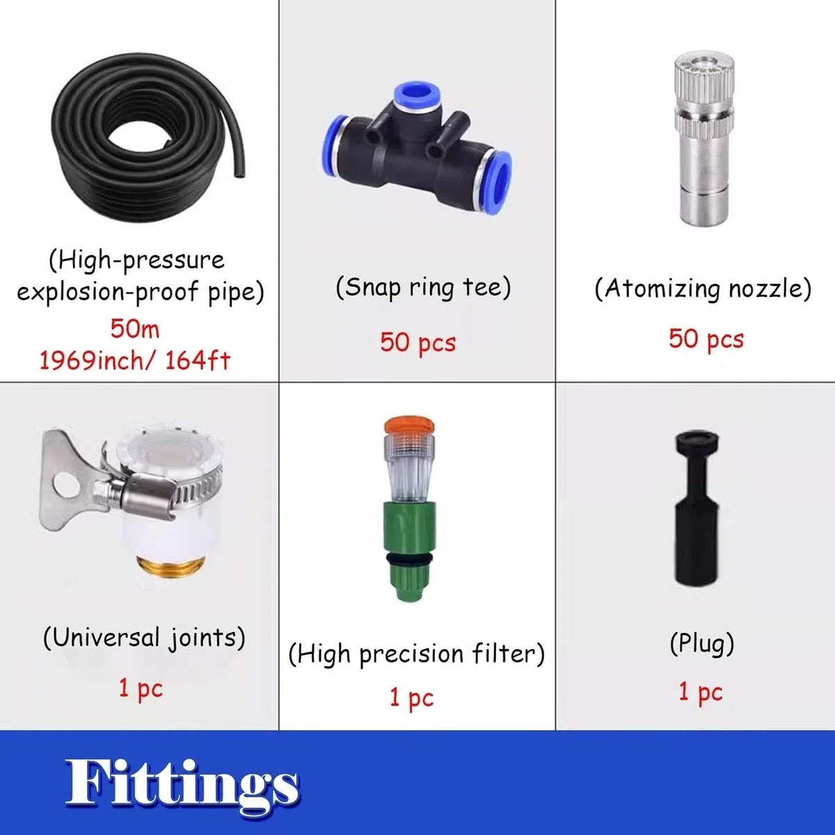 Di Irrigazione E Nebulizzazione For Patio – Raffreddamento A Nebbia Esterna For Cortili Include Filtro 'acqua For Serre Da Esterno(394inch/10m/32.8ft)