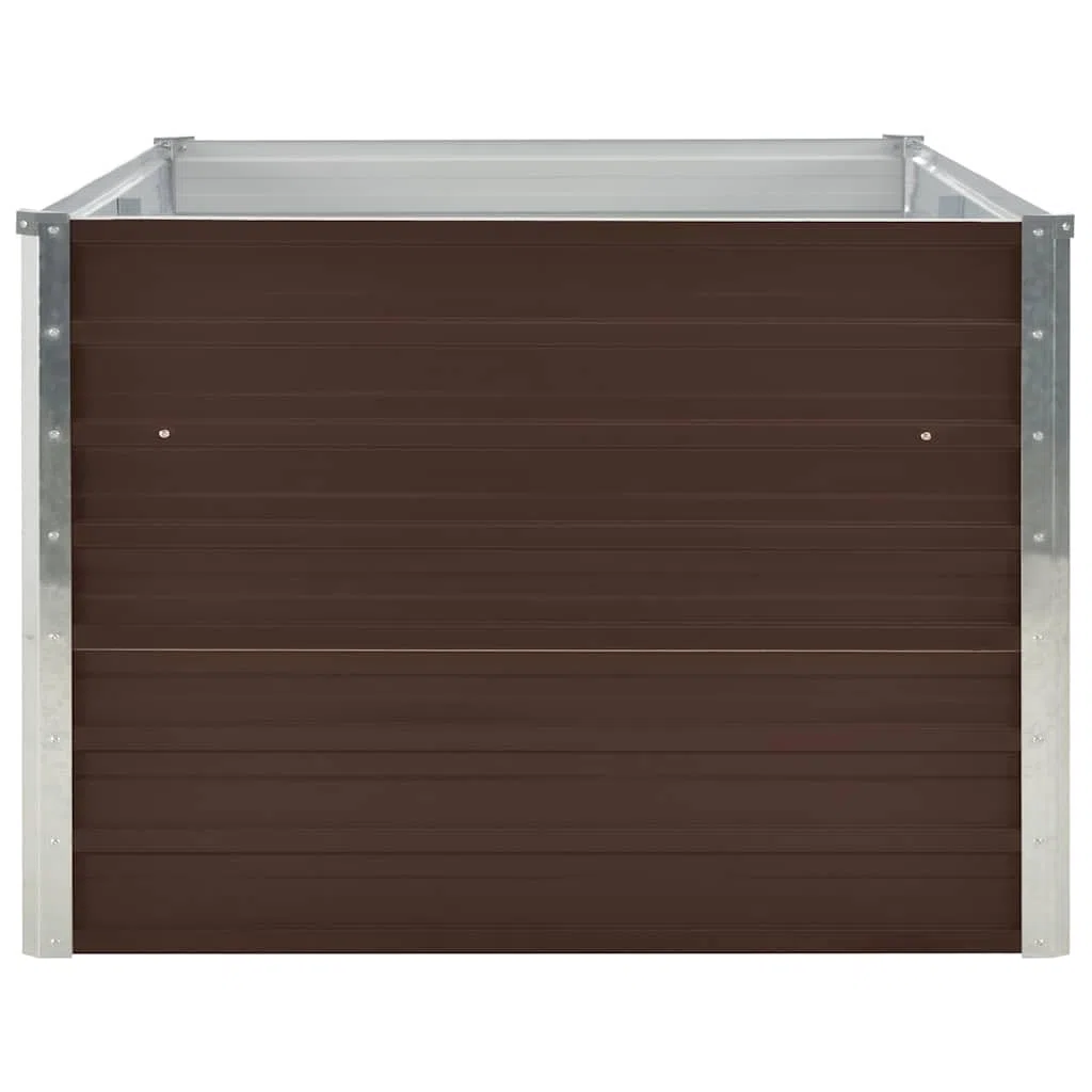 vidaXL Letto di Coltura Rialzato Cura Piante Orto da Balcone Bordo Arrotondato Elegante Fiori Vaso Fioriera 160x80x45 cm in Acciaio Zincato Marrone