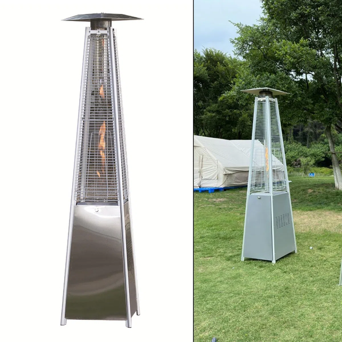 47000 BTU - Modulo di ricambio per bruciatore riscaldatore da patio, con kit di montaggio per tubi di vetro a propano a 4 lati, parti riscaldanti esterne (B)