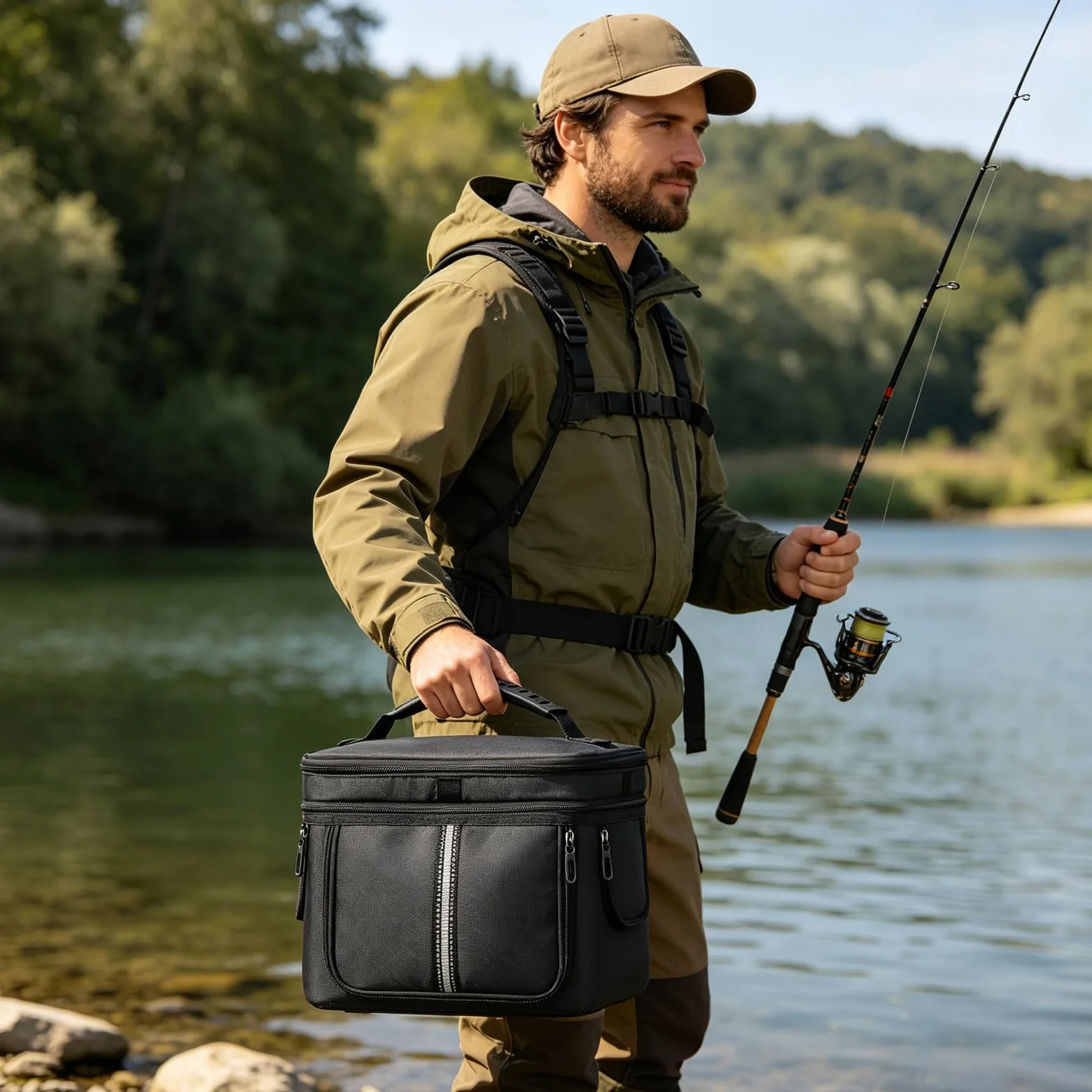 Borsa da viaggio imbottita per BLUETTI Elite 30 V2 Outdoor Travel Use Power Station Storage Case con Multi-tasche impermeabile con manici e cinghie staccabili